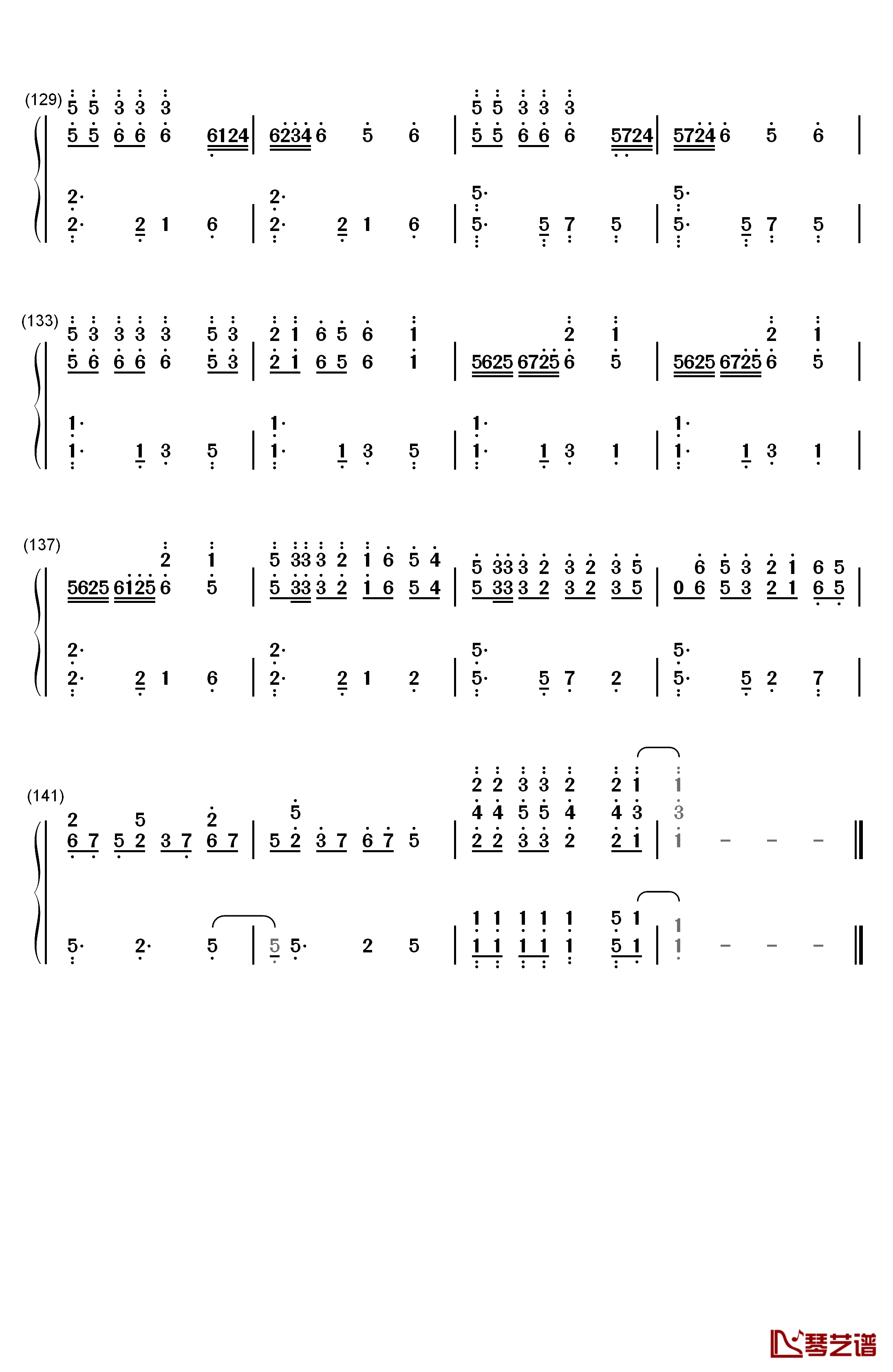 中国狂想曲钢琴简谱-数字双手-马克西姆7