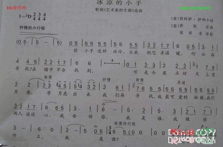 冰凉的小手简谱1