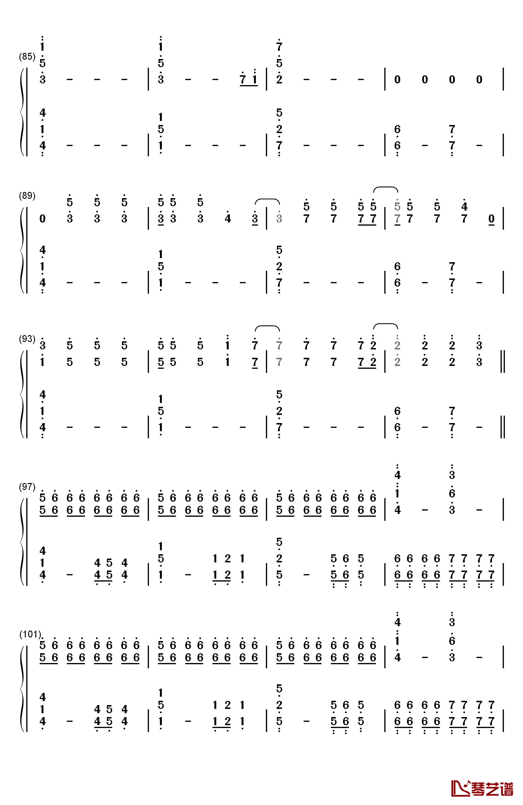 Misery Business钢琴简谱-数字双手-Paramore5