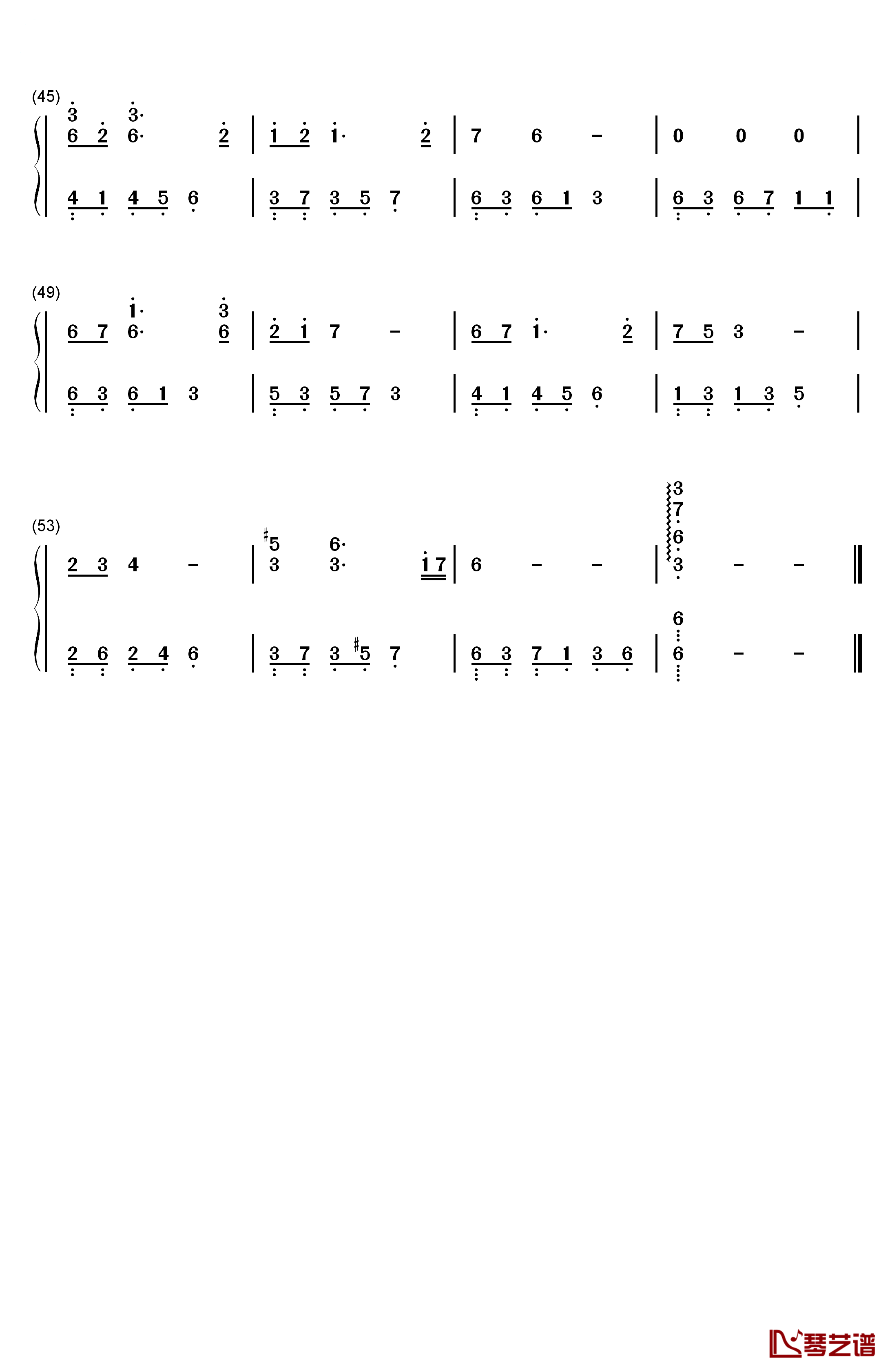 夜的钢琴曲 22钢琴简谱-数字双手-石进3