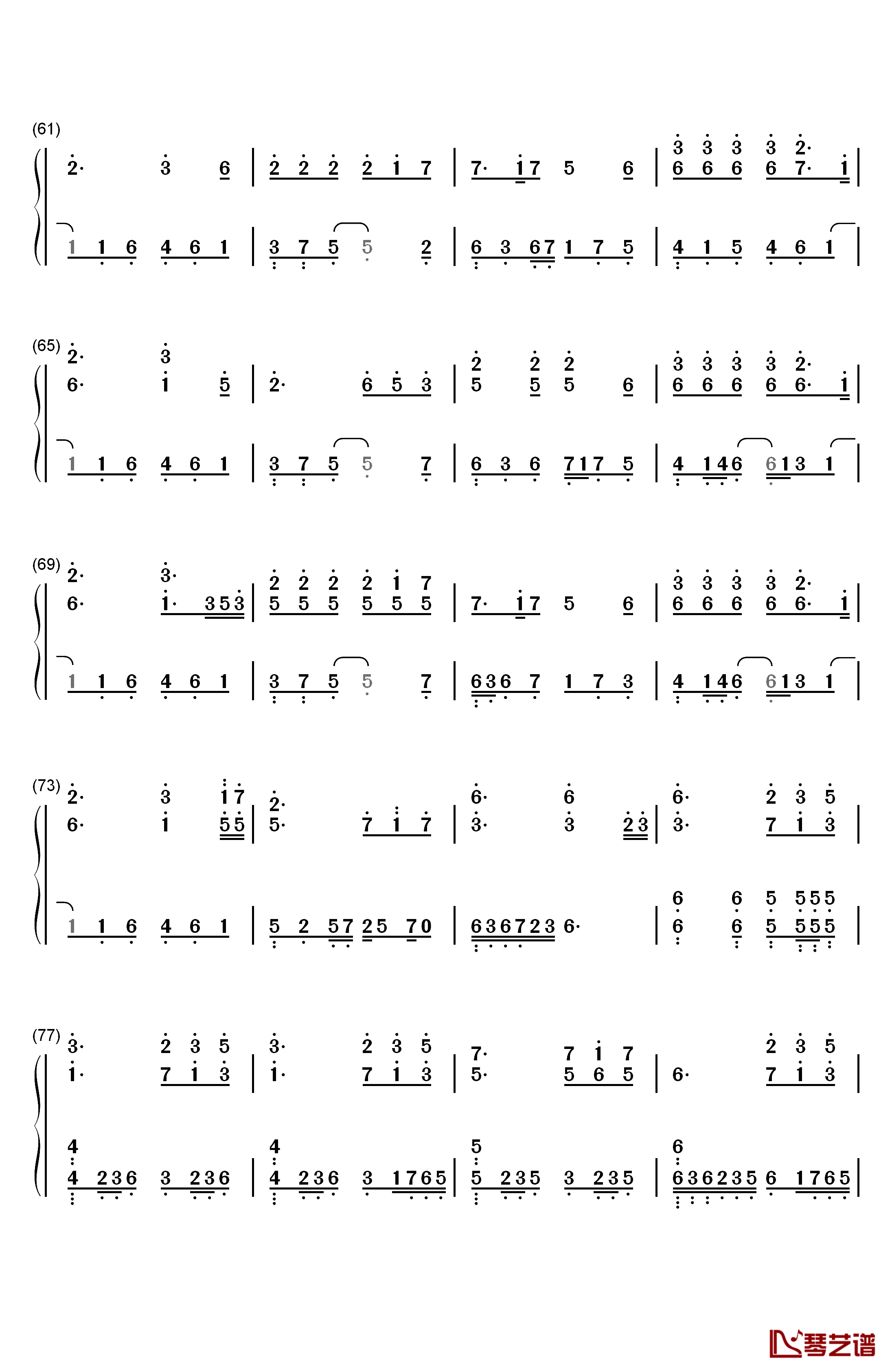 锦鲤抄钢琴简谱-数字双手-银临 云の泣4