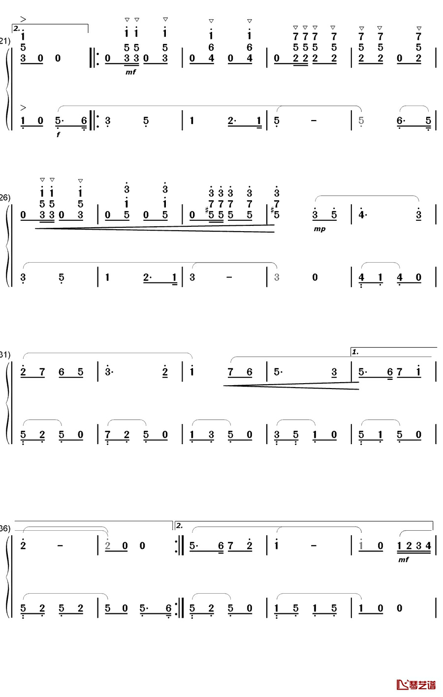 运动员进行曲钢琴简谱-数字双手-吴光锐  贾双  李明秀2