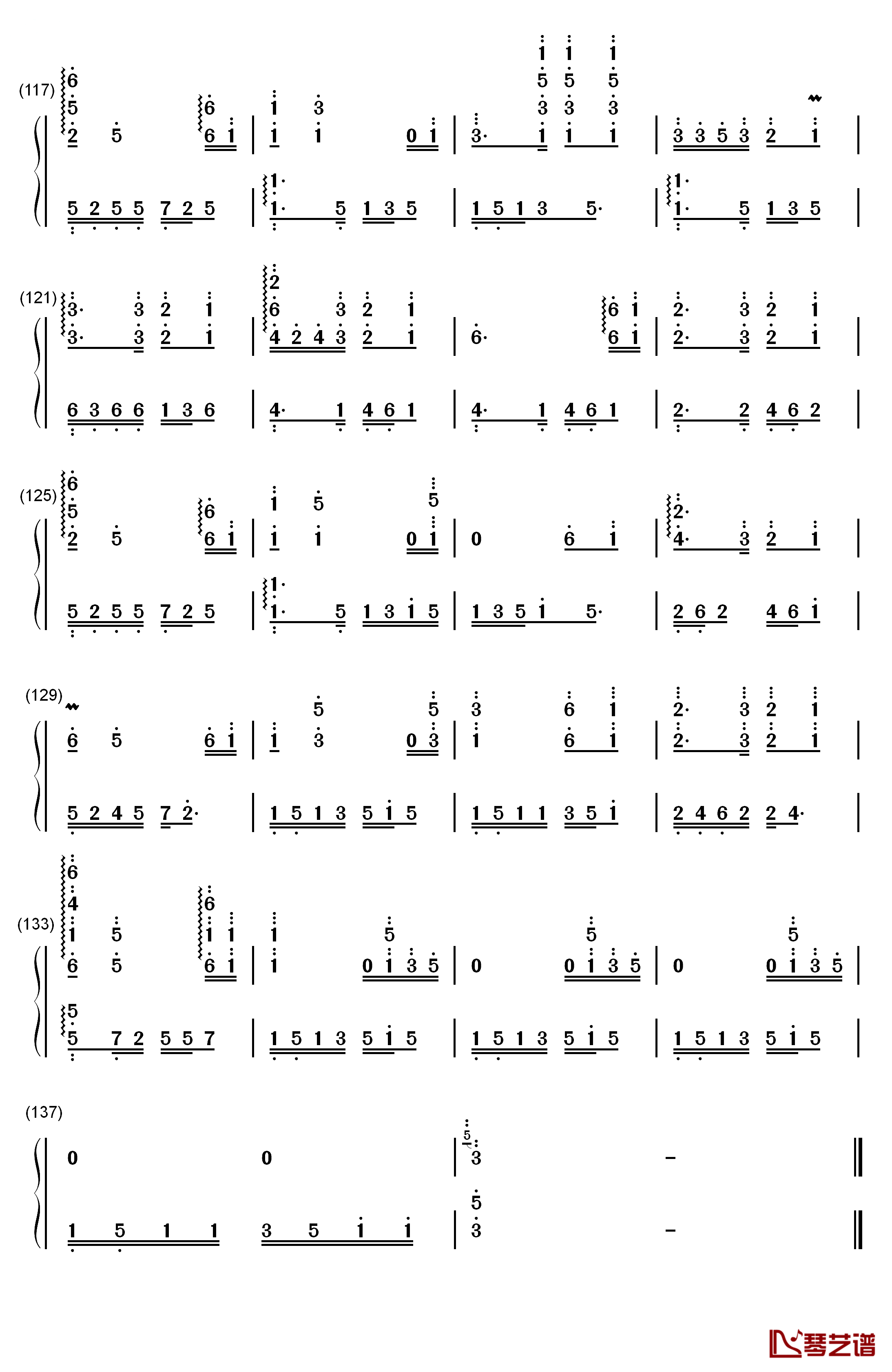 500 Miles钢琴简谱-数字双手-陈占美6