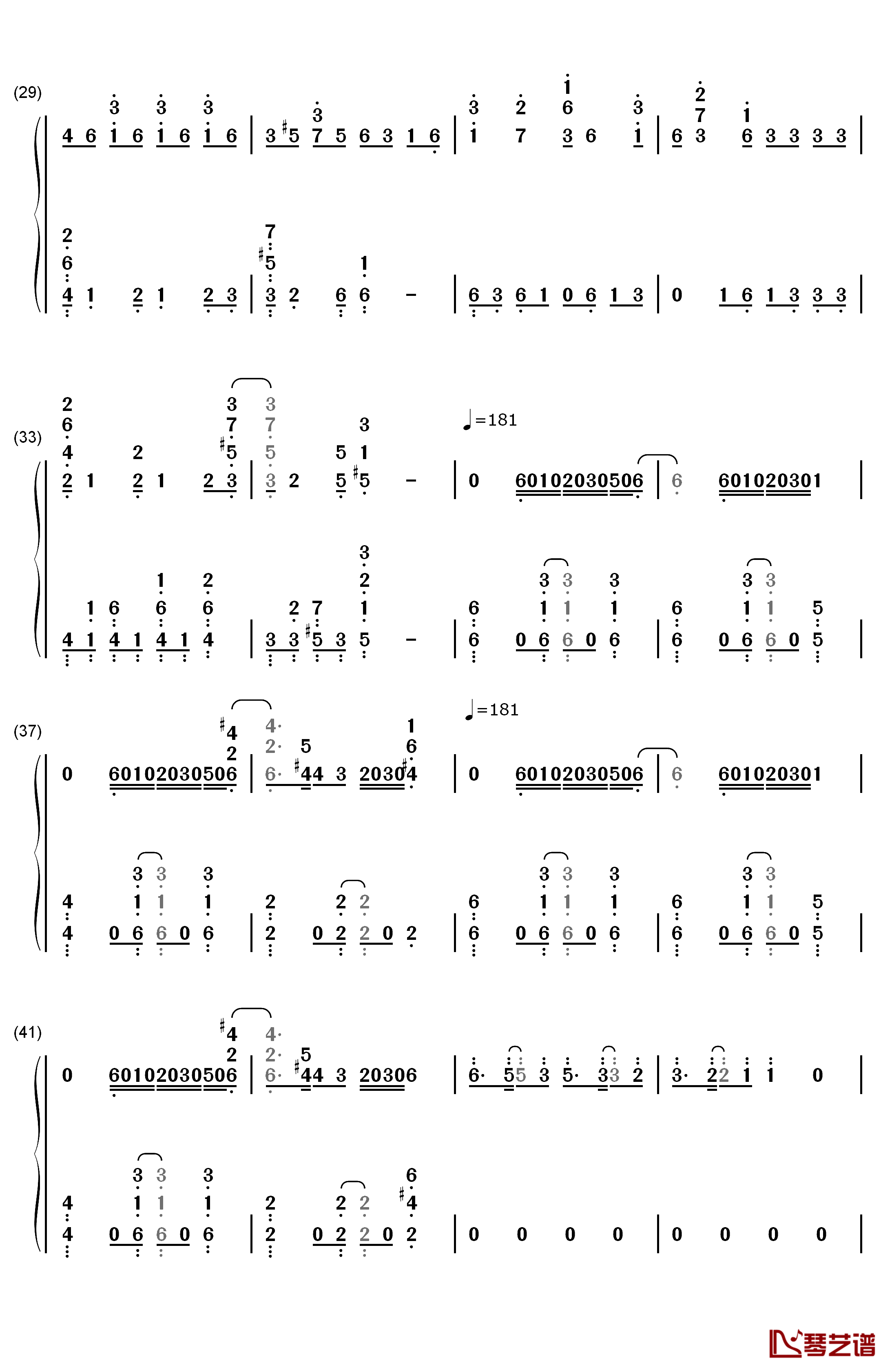 午夜の待ち合わせ钢琴简谱-数字双手-Hello Sleepwalkers3