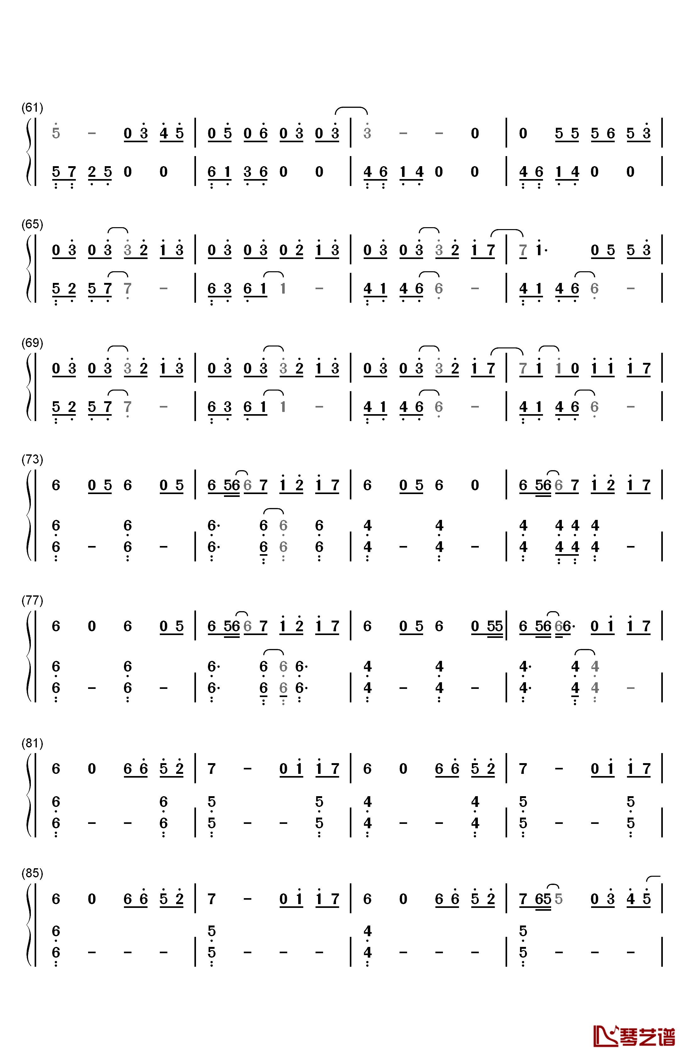 Lost in The Stars钢琴简谱-数字双手-张杰3