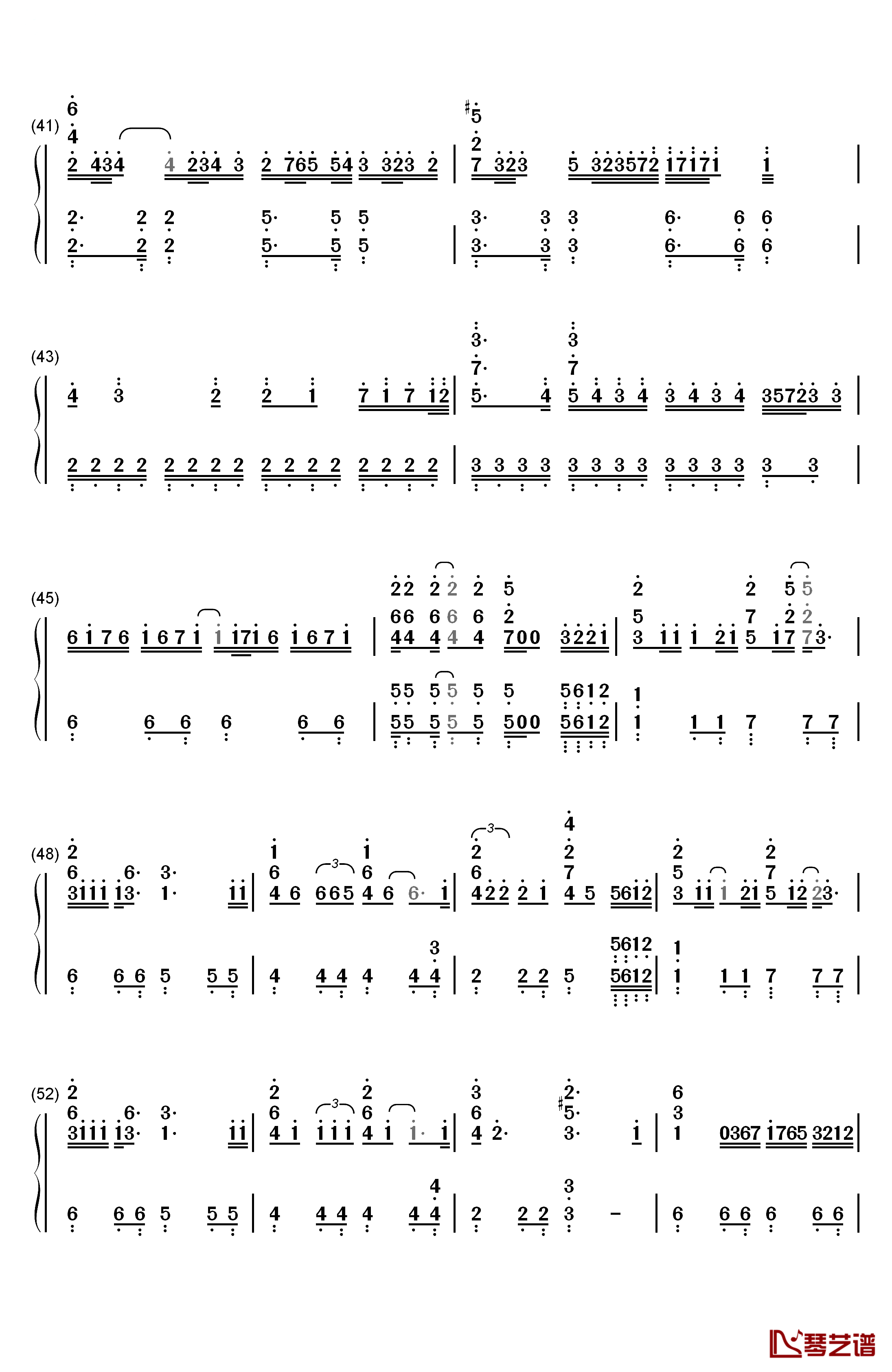 忘记你我做不到钢琴简谱-数字双手-张学友3