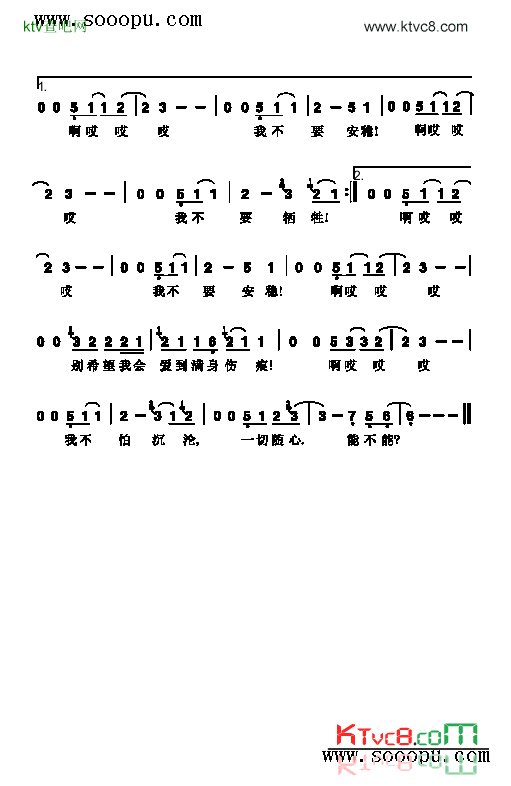 闷歌曲类简谱简谱-王菲演唱1