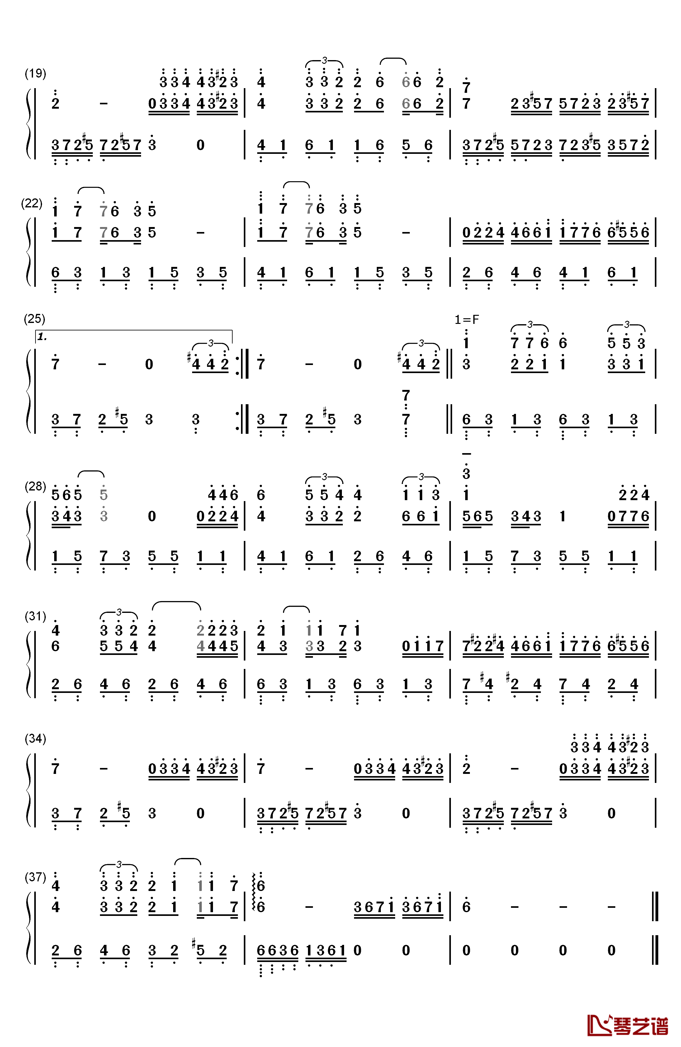柔如彩虹钢琴简谱-数字双手-理查德.克莱德曼  Richard Clayderman2