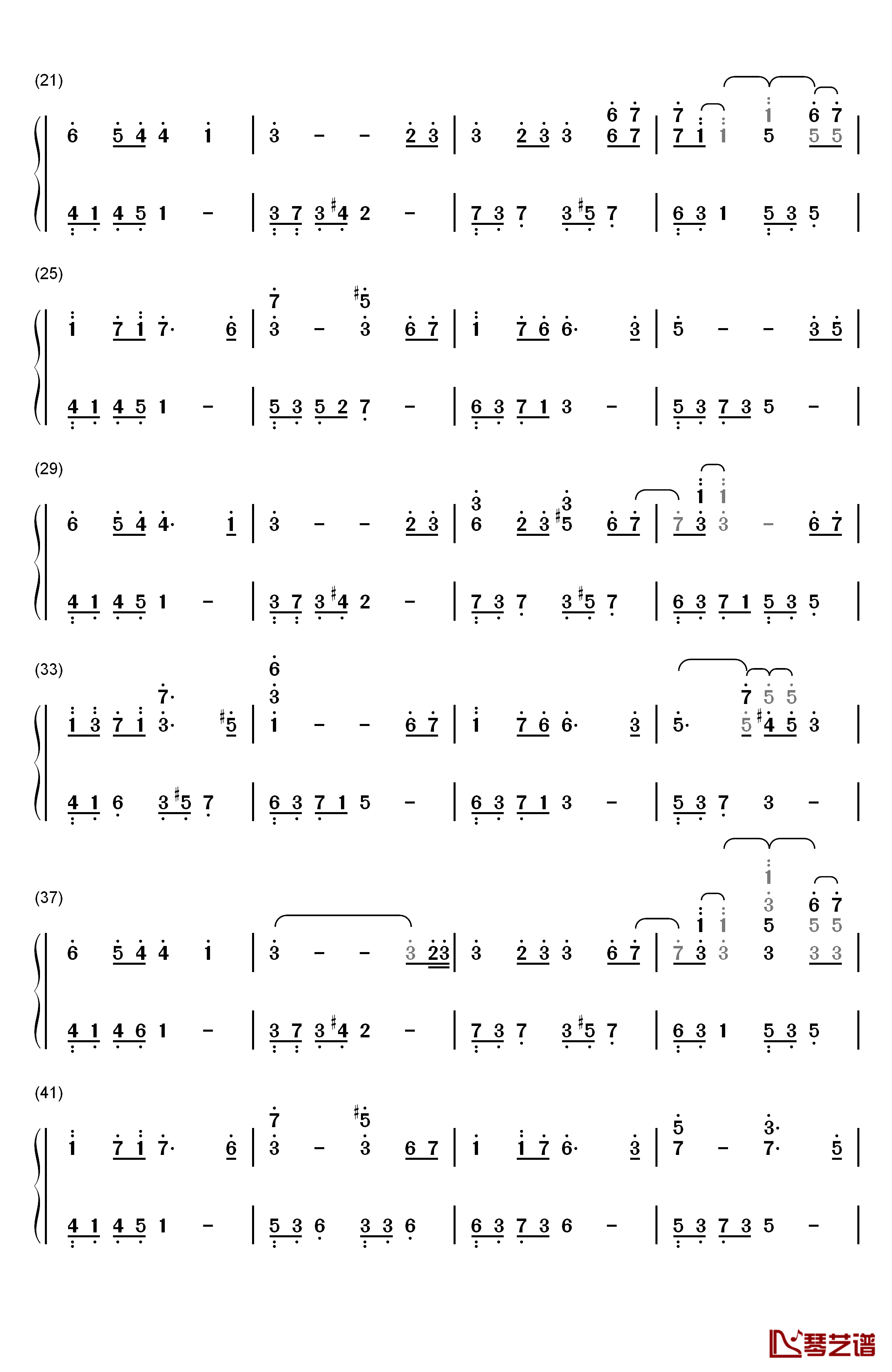 从夏天开始到夏天结束钢琴简谱-数字双手-孙子涵2