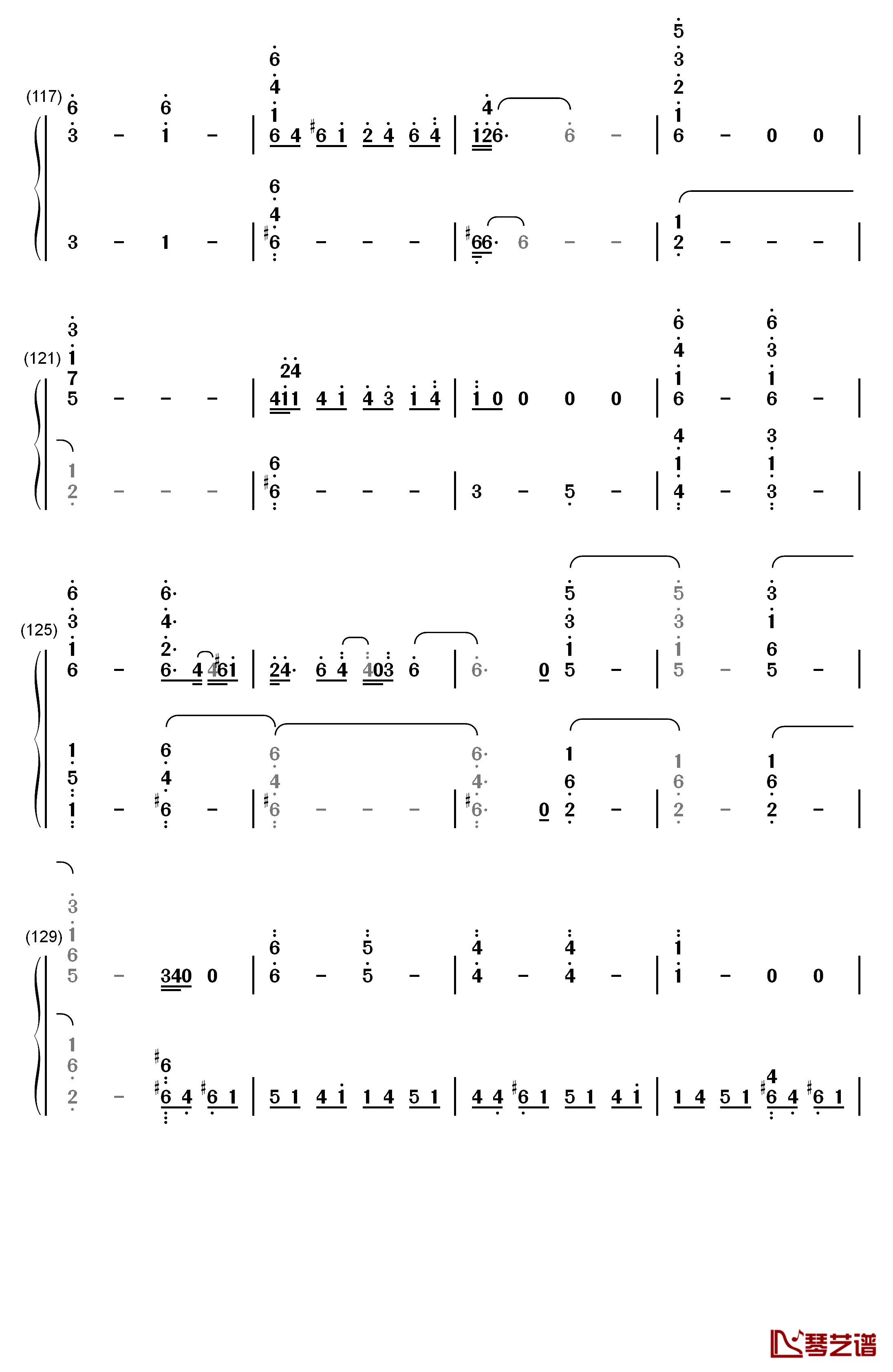 White with You钢琴简谱-数字双手-折户伸治7