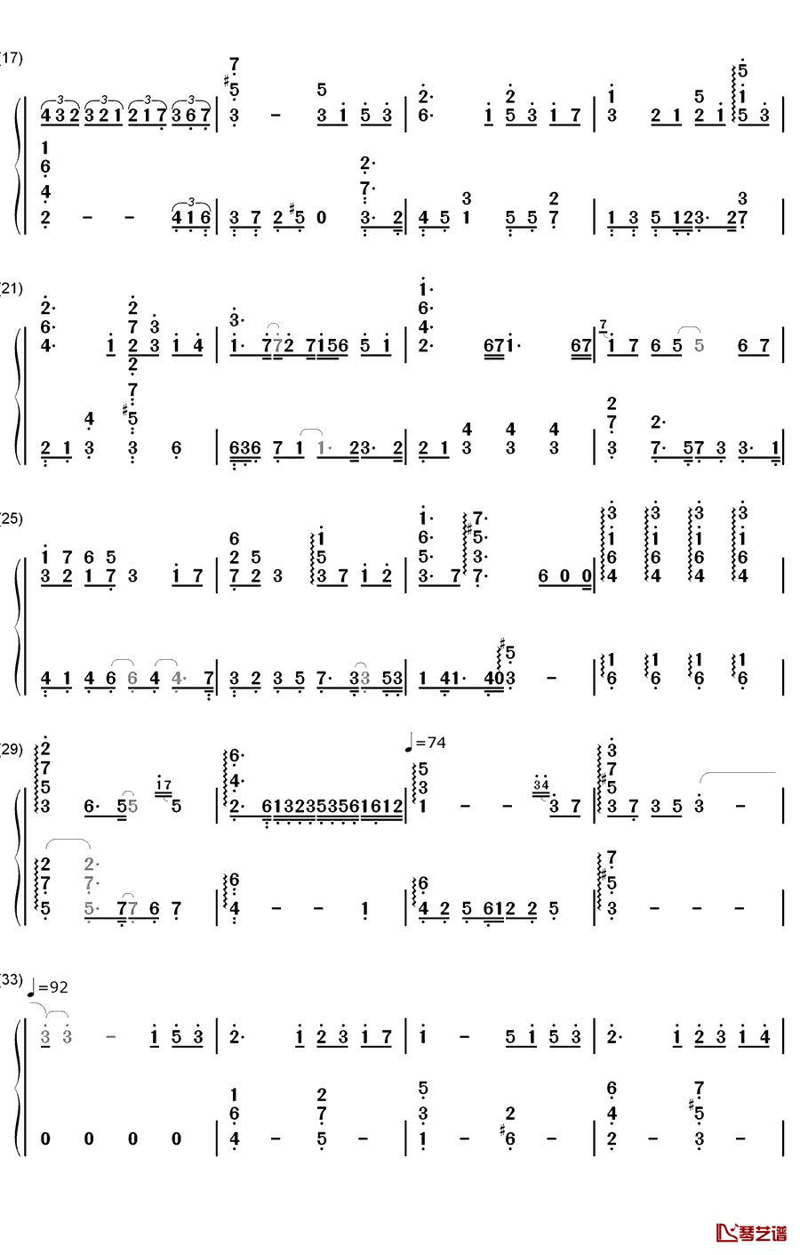 I will钢琴简谱-数字双手-Chelsy2
