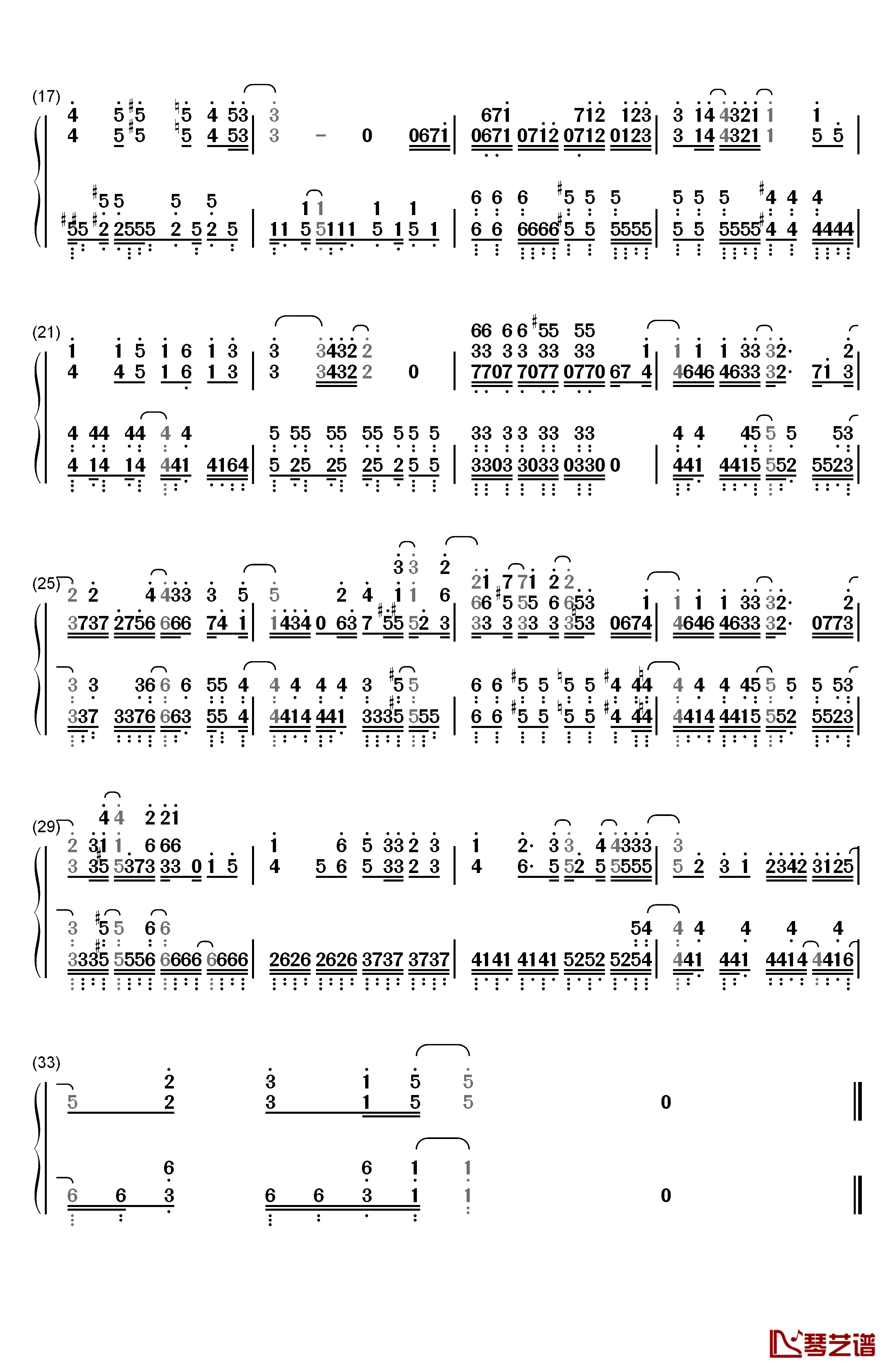 エガオノカナタ钢琴简谱-数字双手-Chiho majiko2