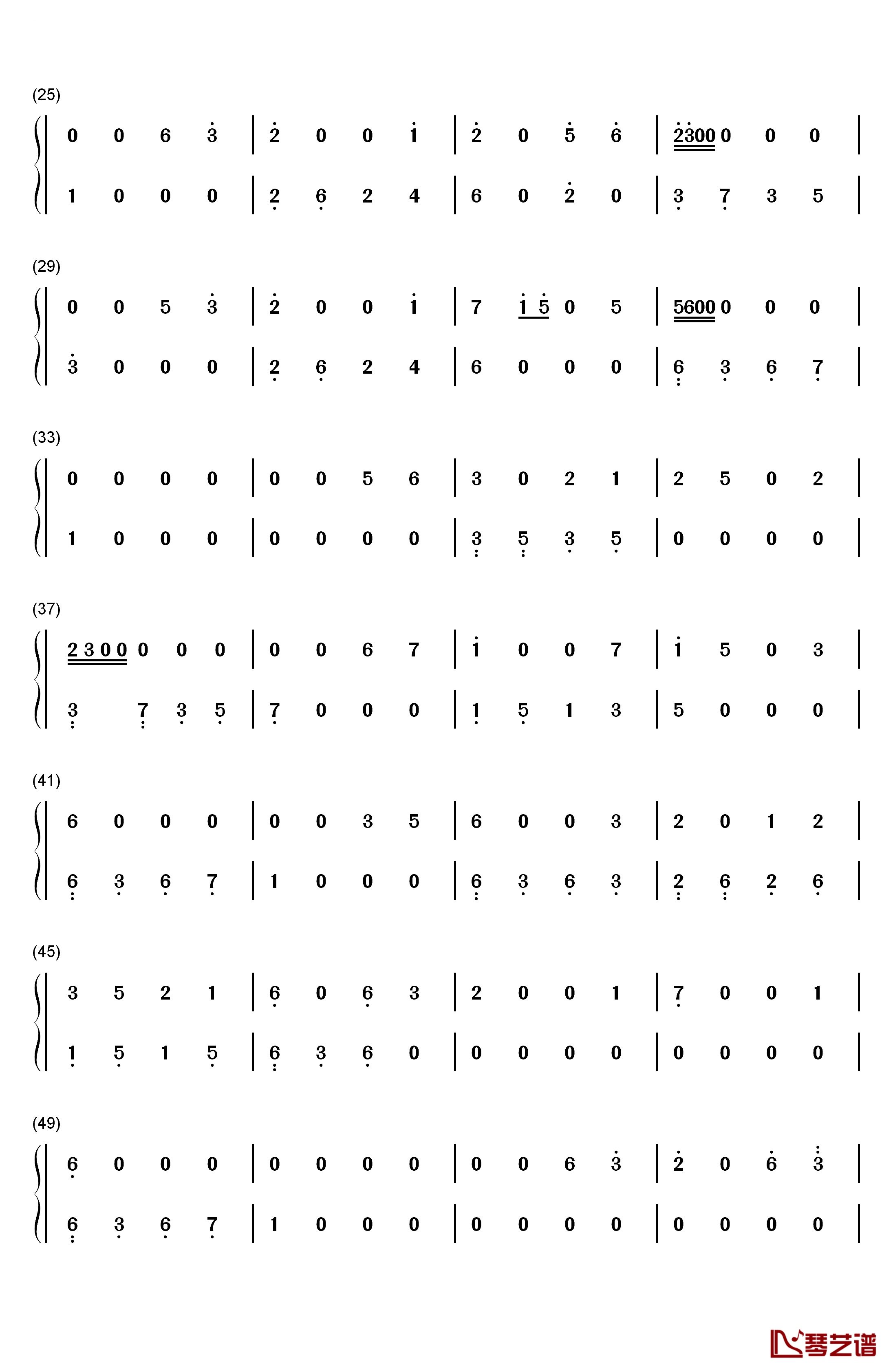 琪琪的冬天钢琴简谱-数字双手-琴光kelly2