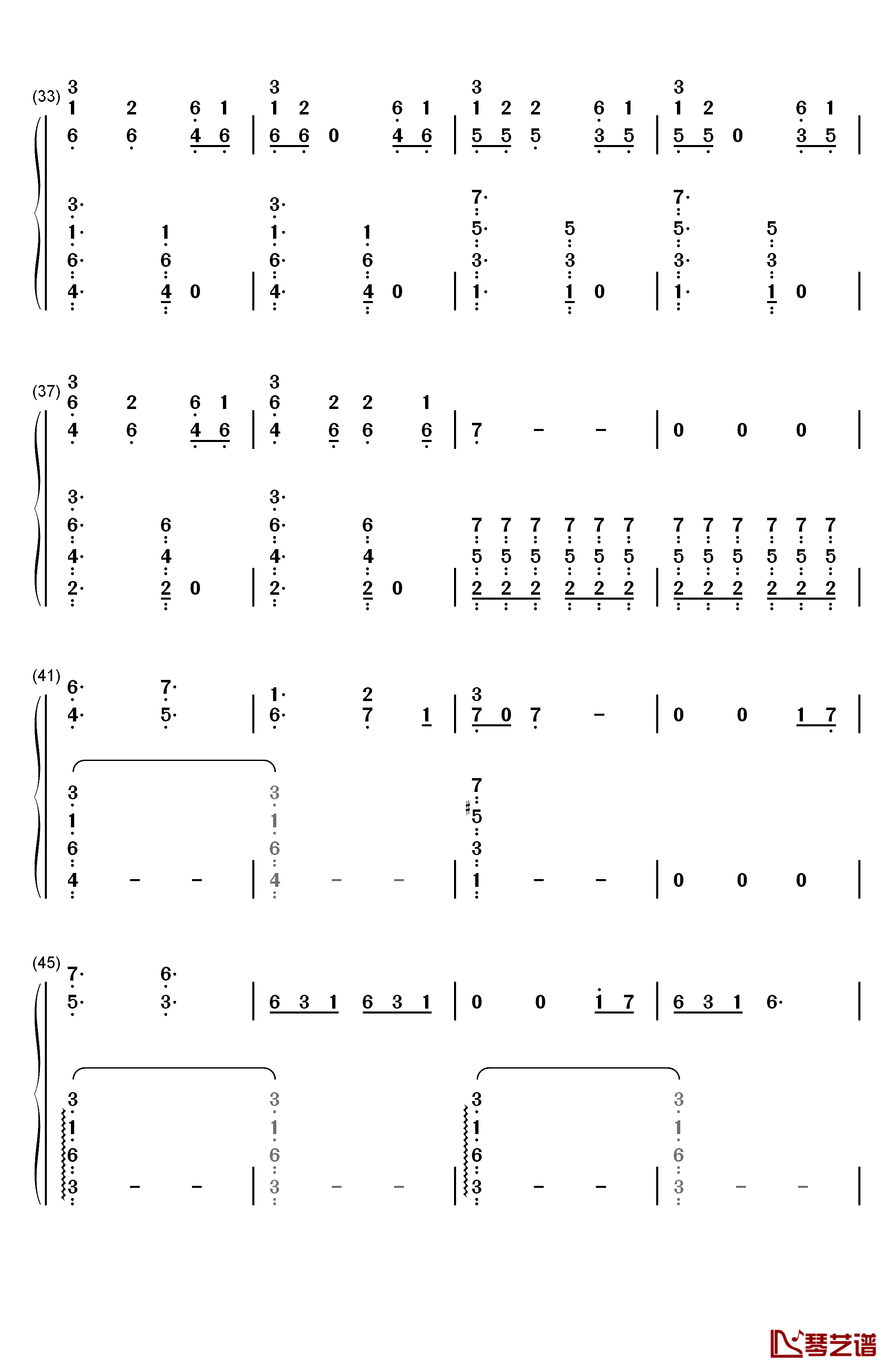 Idontwannabeyouanymore钢琴简谱-数字双手-Billie Eilish3