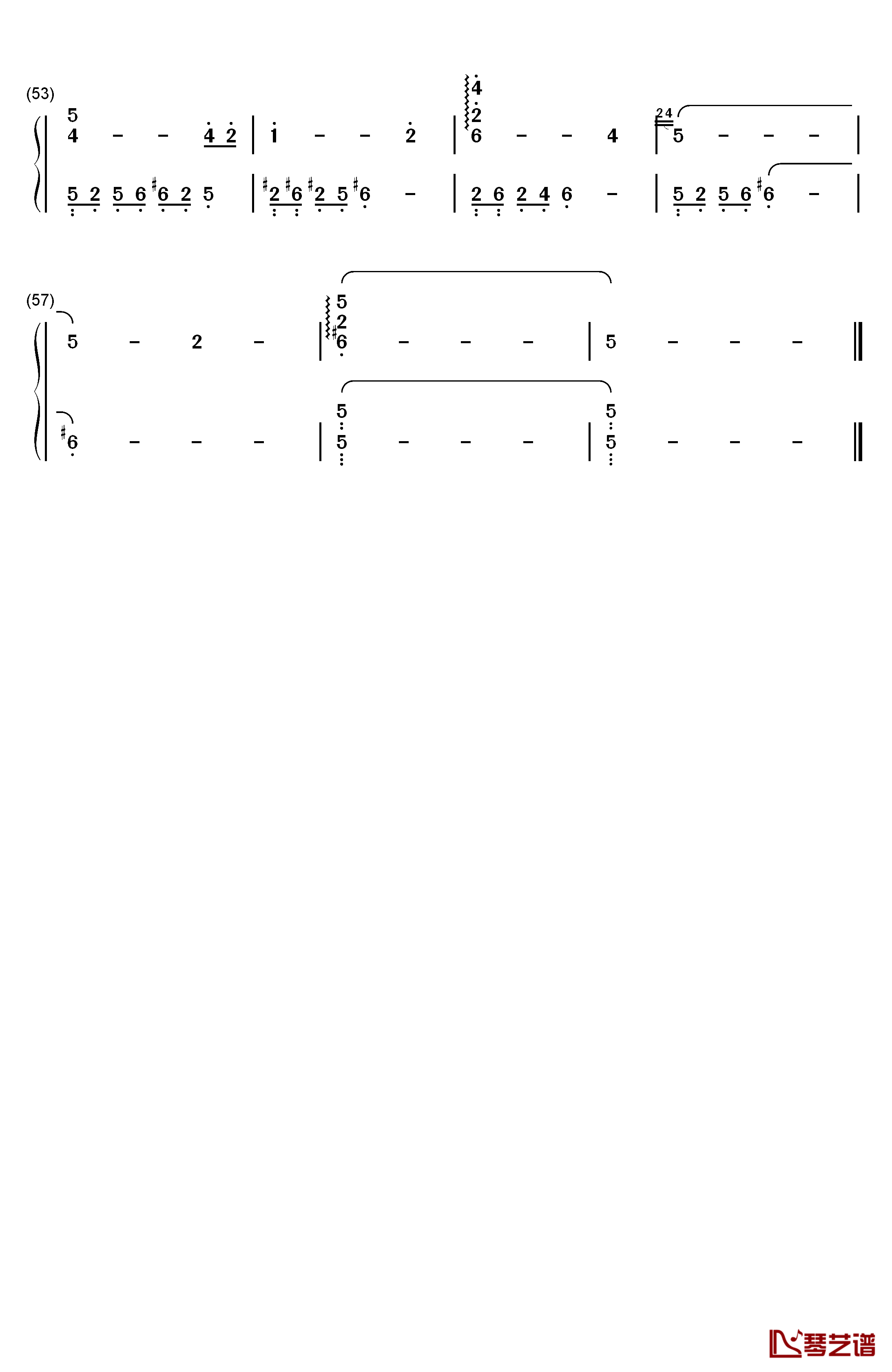 忘了我爱你钢琴简谱-数字双手-石进3