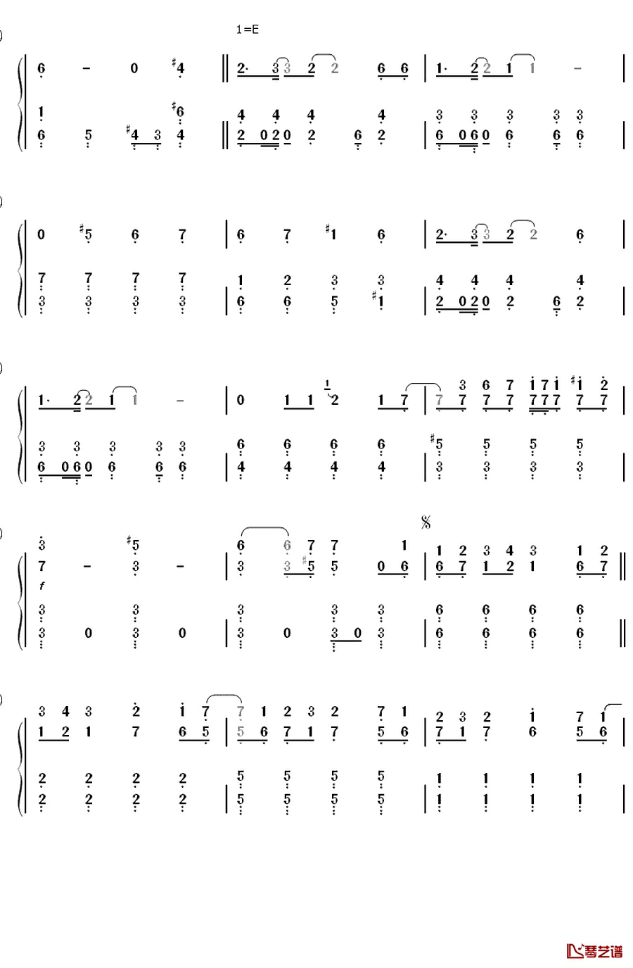 美しい稲妻钢琴简谱-数字双手-SKE483