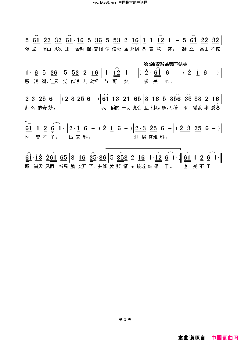 谣言简谱-陈秋霞演唱-郑国江/陈秋霞词曲1