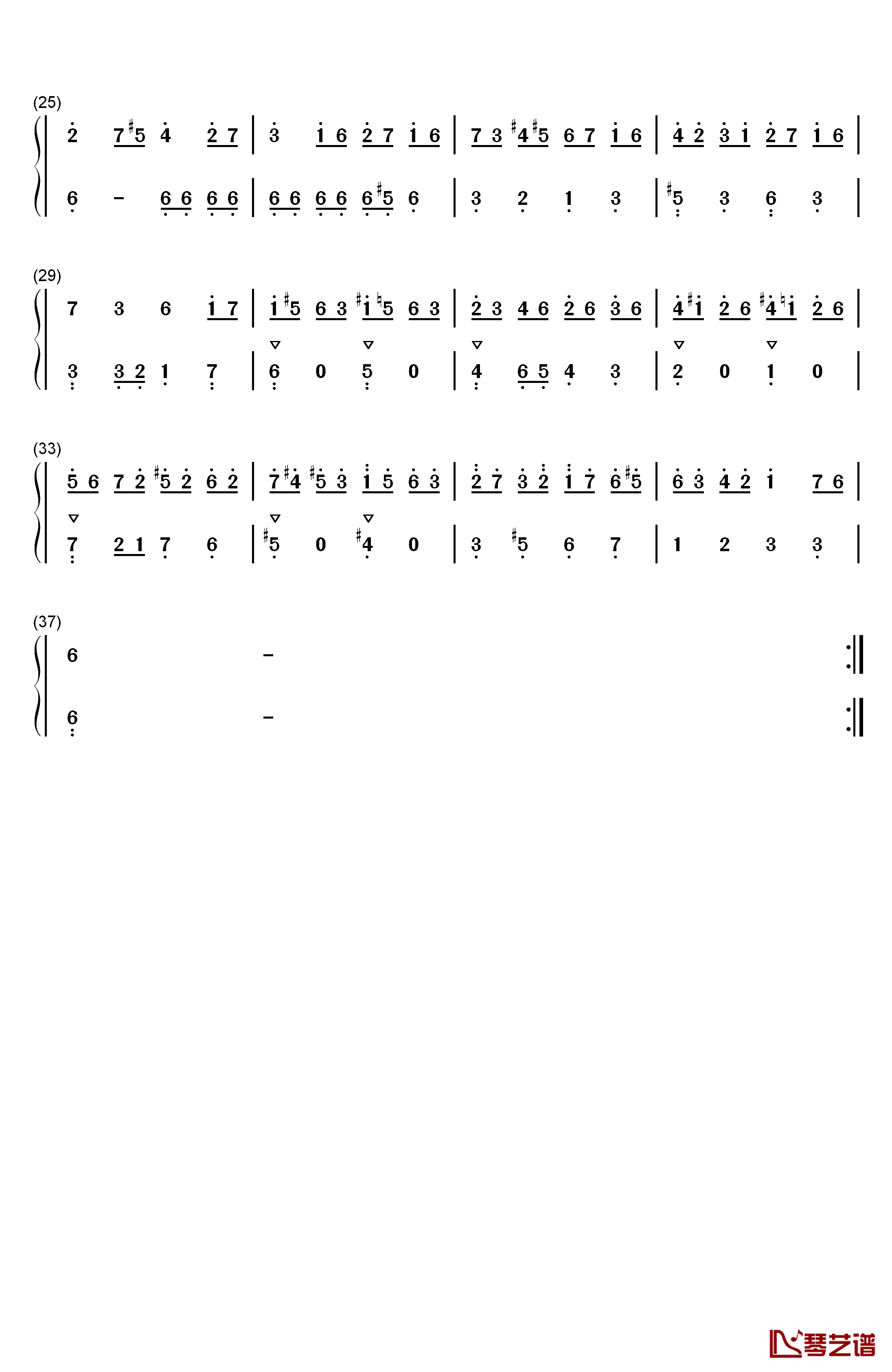 加伏特舞曲 20钢琴简谱-数字双手-巴赫2