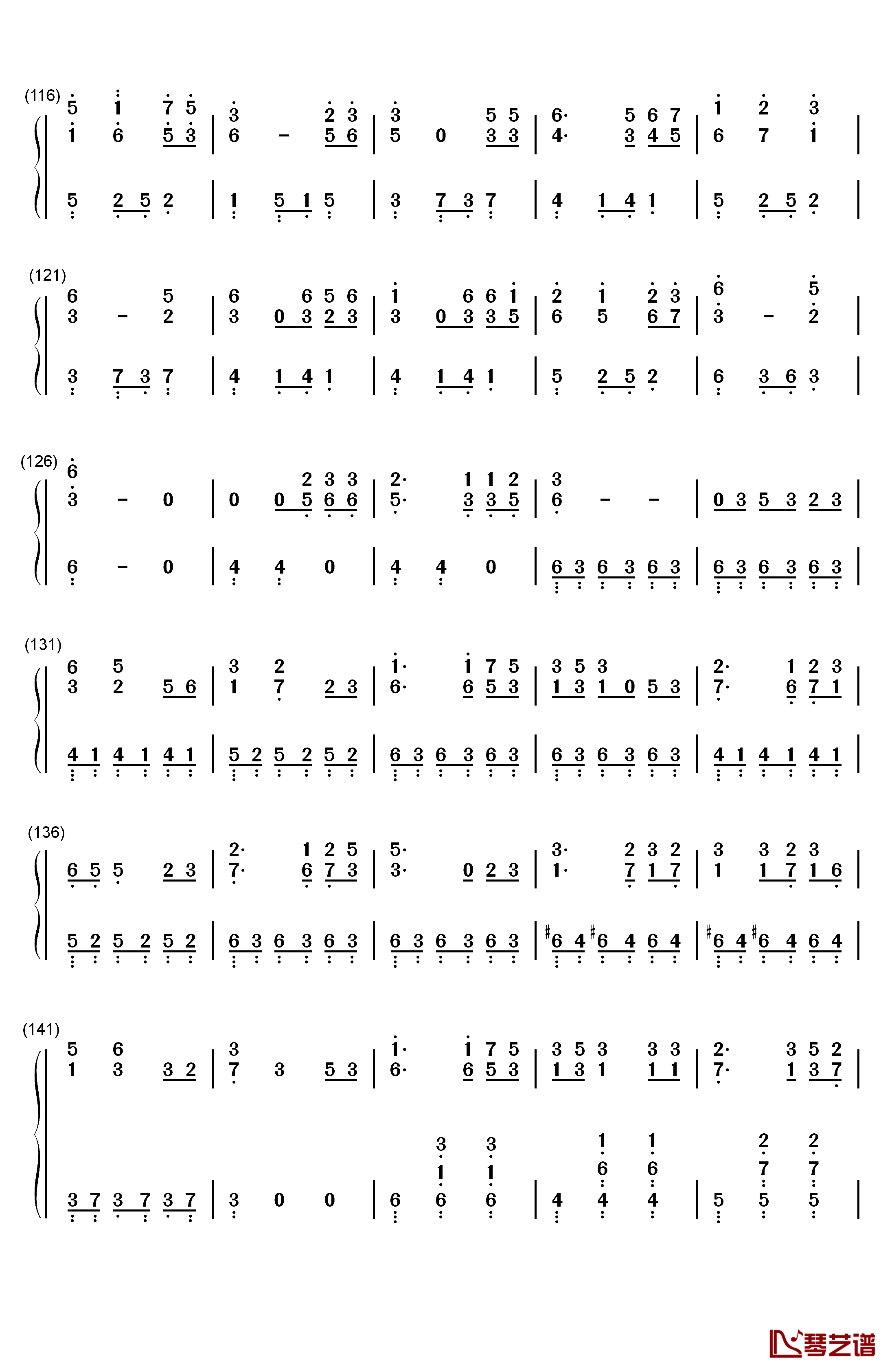 四季折の羽钢琴简谱-数字双手-鏡音リン  鏡音レン5