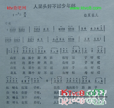 人里头好不过少年郎临夏花儿简谱1