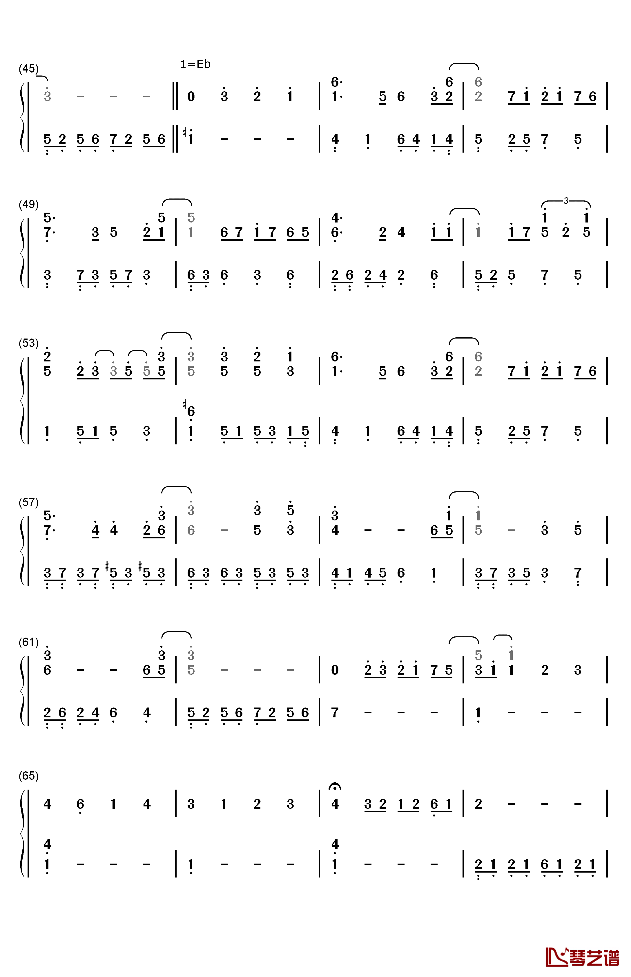 弥敦道钢琴简谱-数字双手-洪卓立3