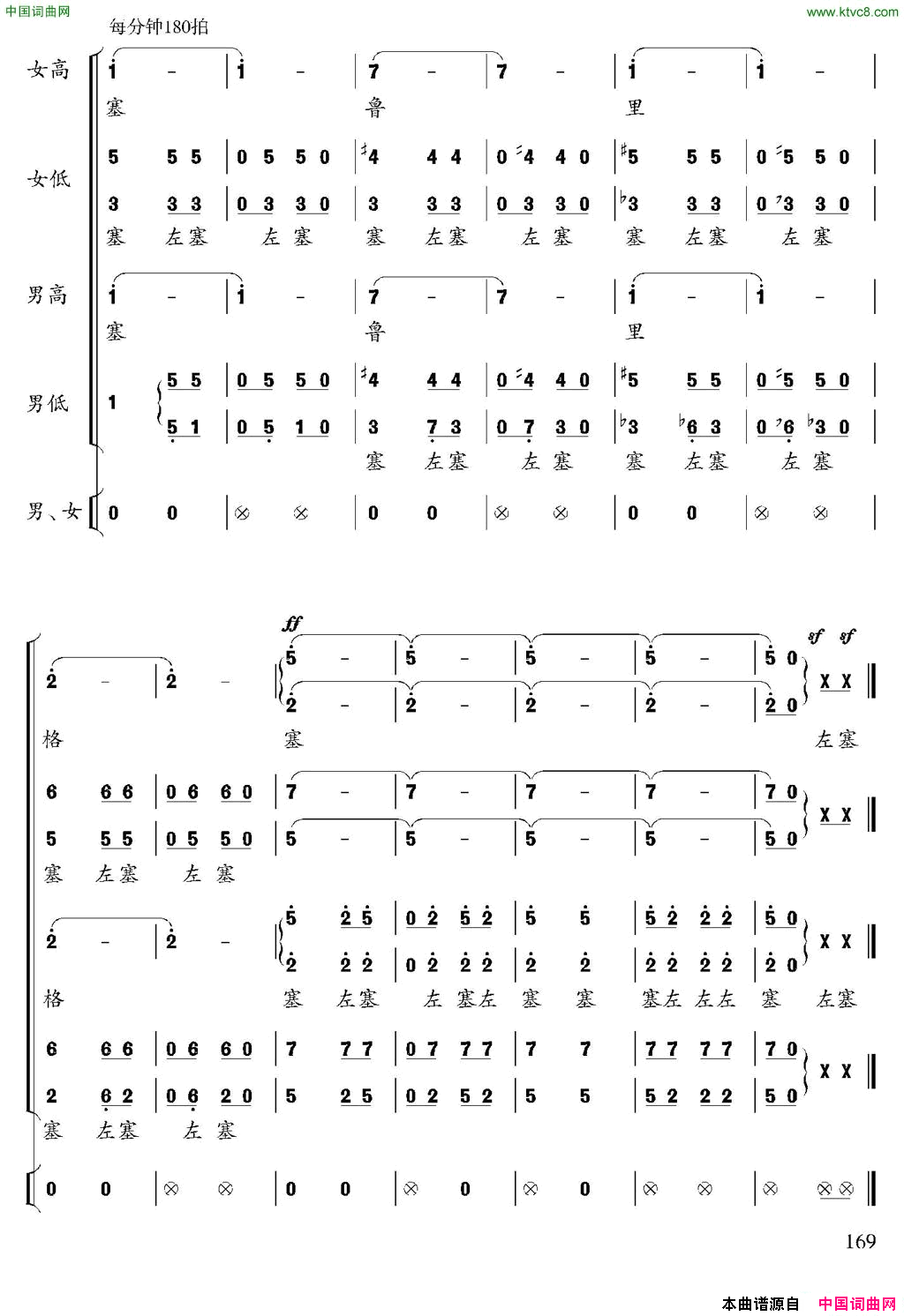 春天来了彝族民歌、张朝编曲简谱1