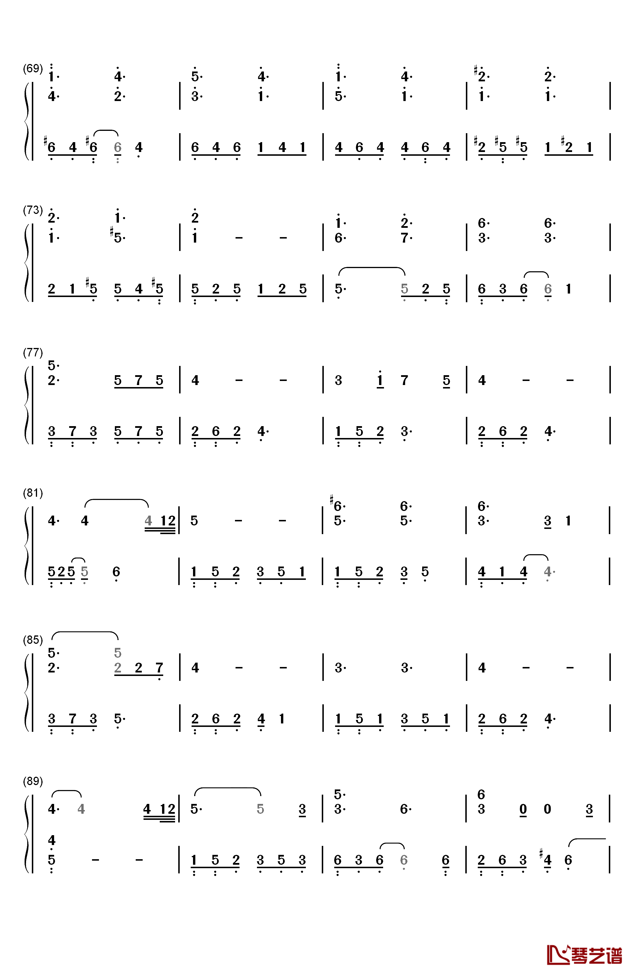 当你老了钢琴简谱-数字双手-莫文蔚4