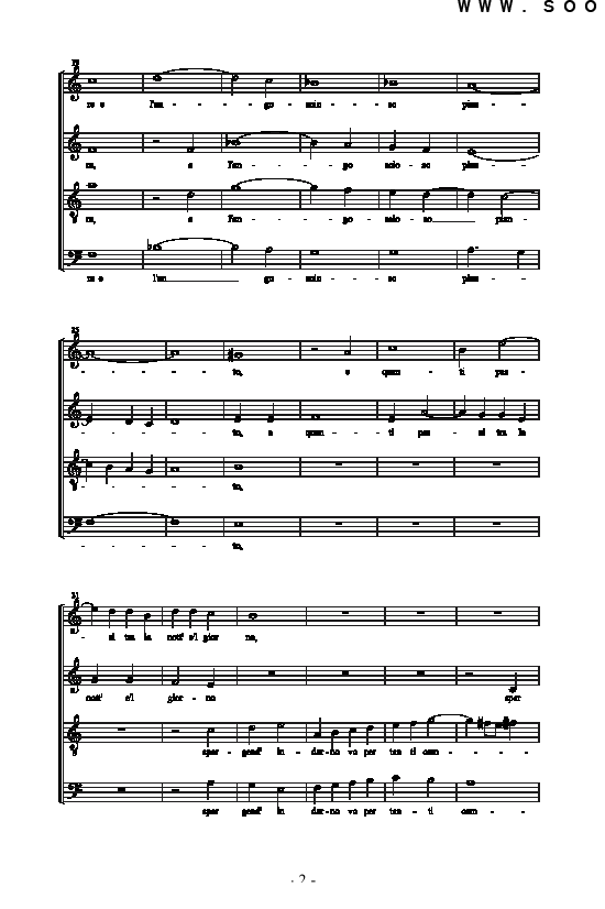 女人们呀，我是如此地痛苦歌曲类合唱谱简谱-鲁卡·马伦齐奥演唱1