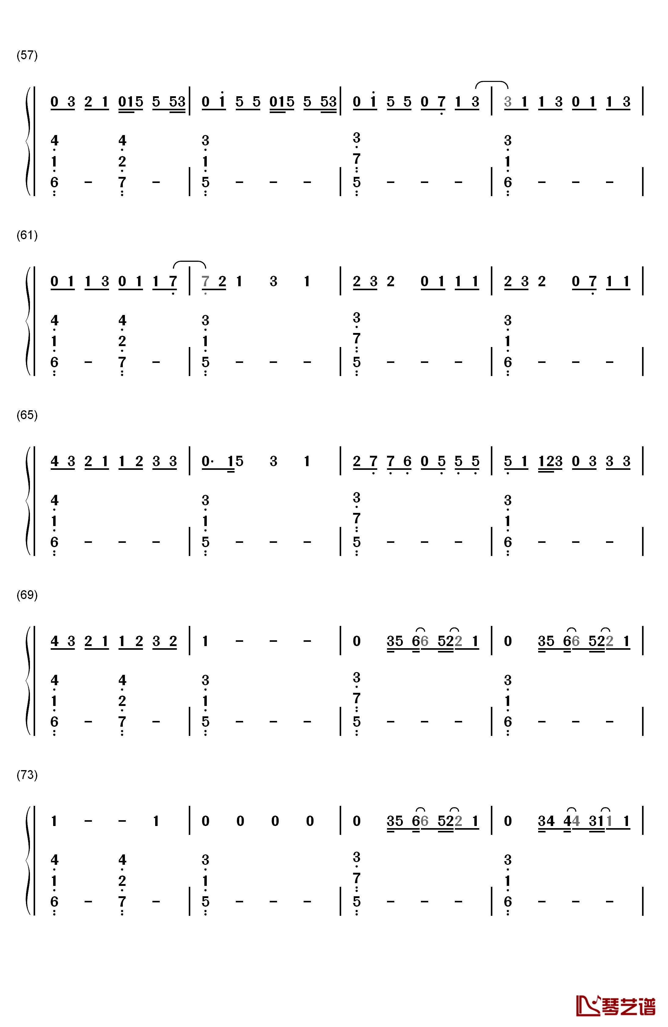 Only One钢琴简谱-数字双手-Kanye West4