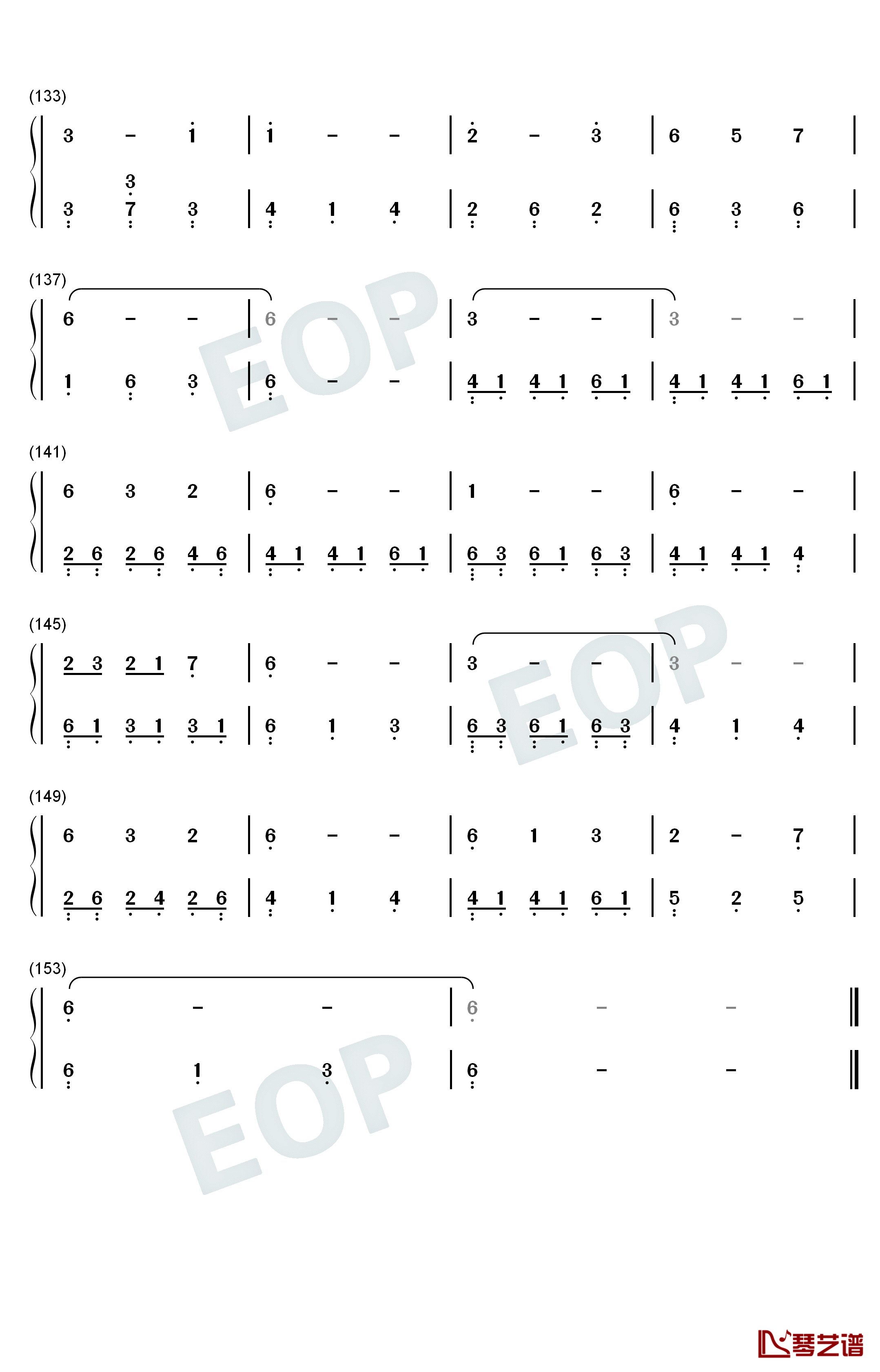 窗钢琴简谱-数字双手-吴青峰6