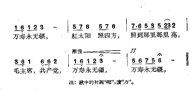 歌唱毛主席共产党简谱1
