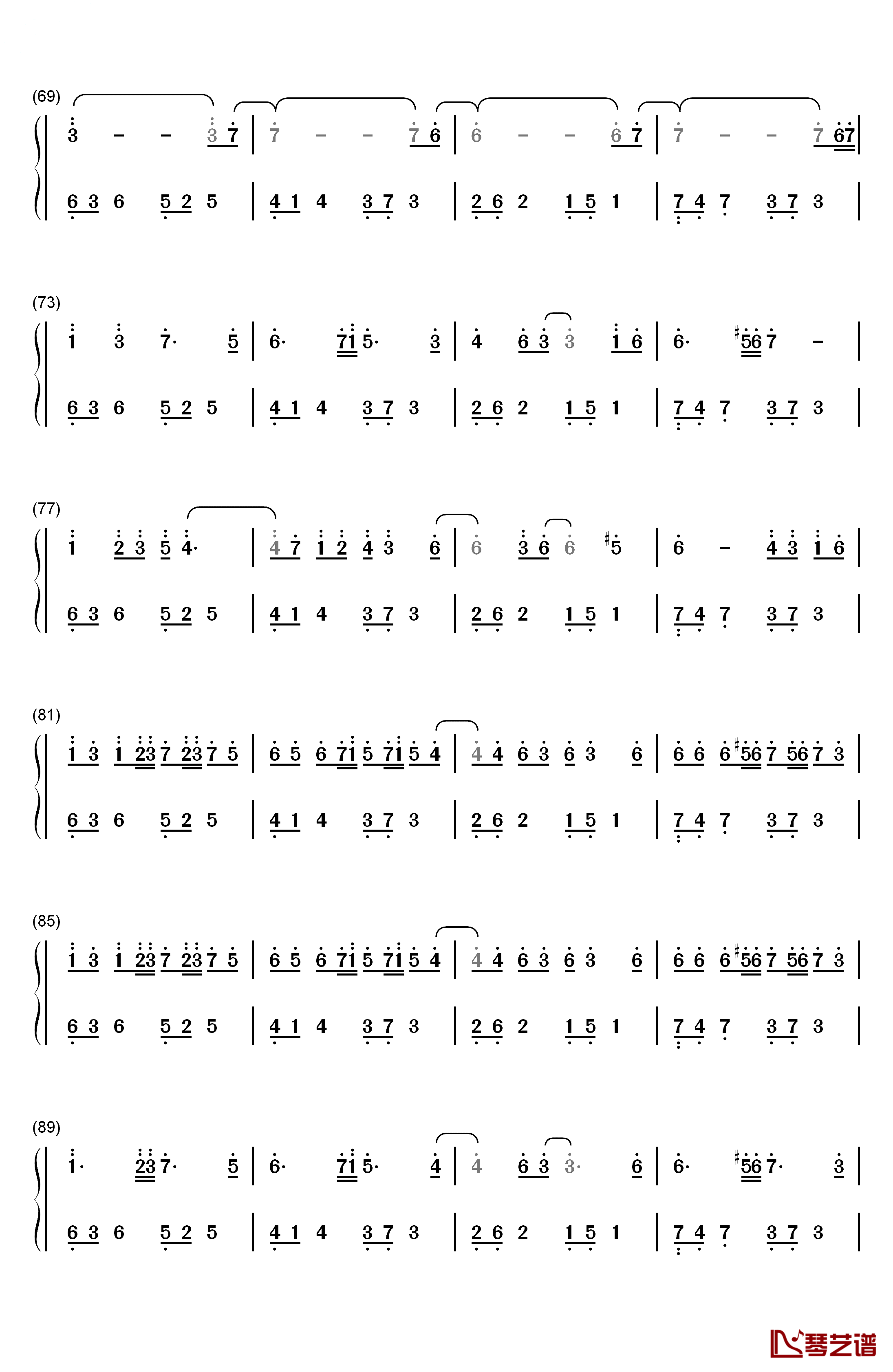 Tassel钢琴简谱-数字双手-Cymophane4