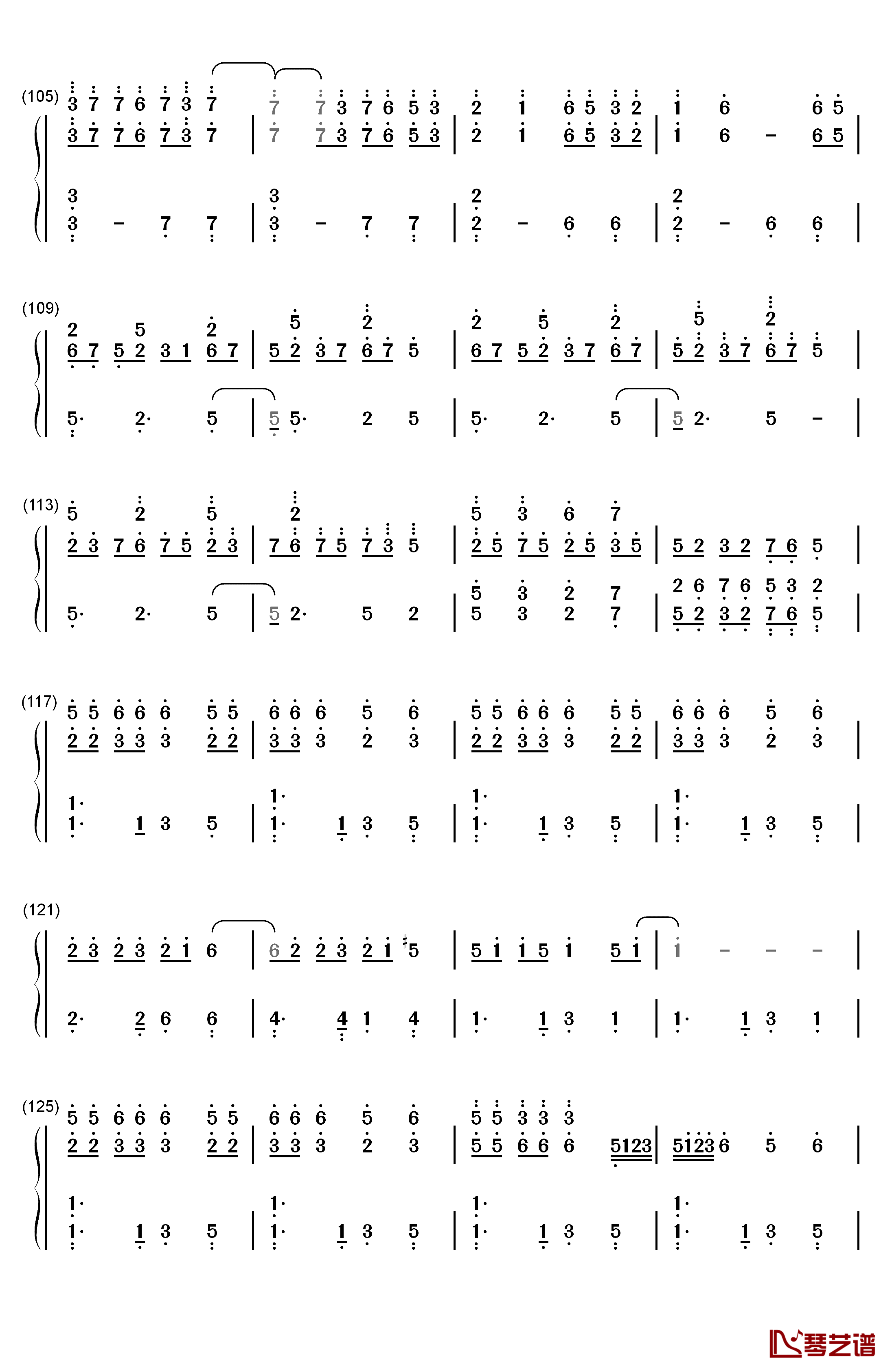 中国狂想曲钢琴简谱-数字双手-马克西姆6