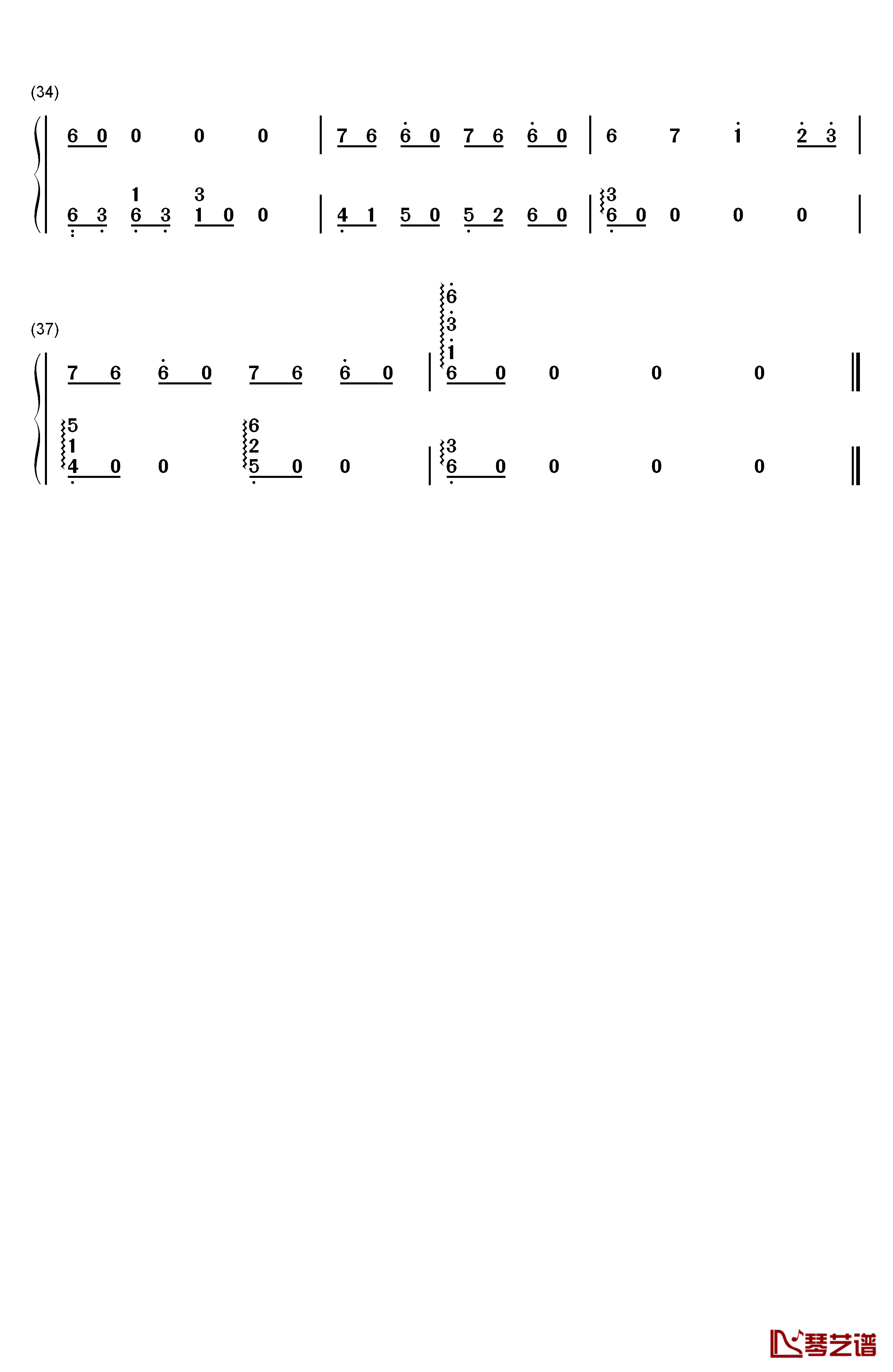 典狱司钢琴简谱-数字双手-音频怪物李楠3