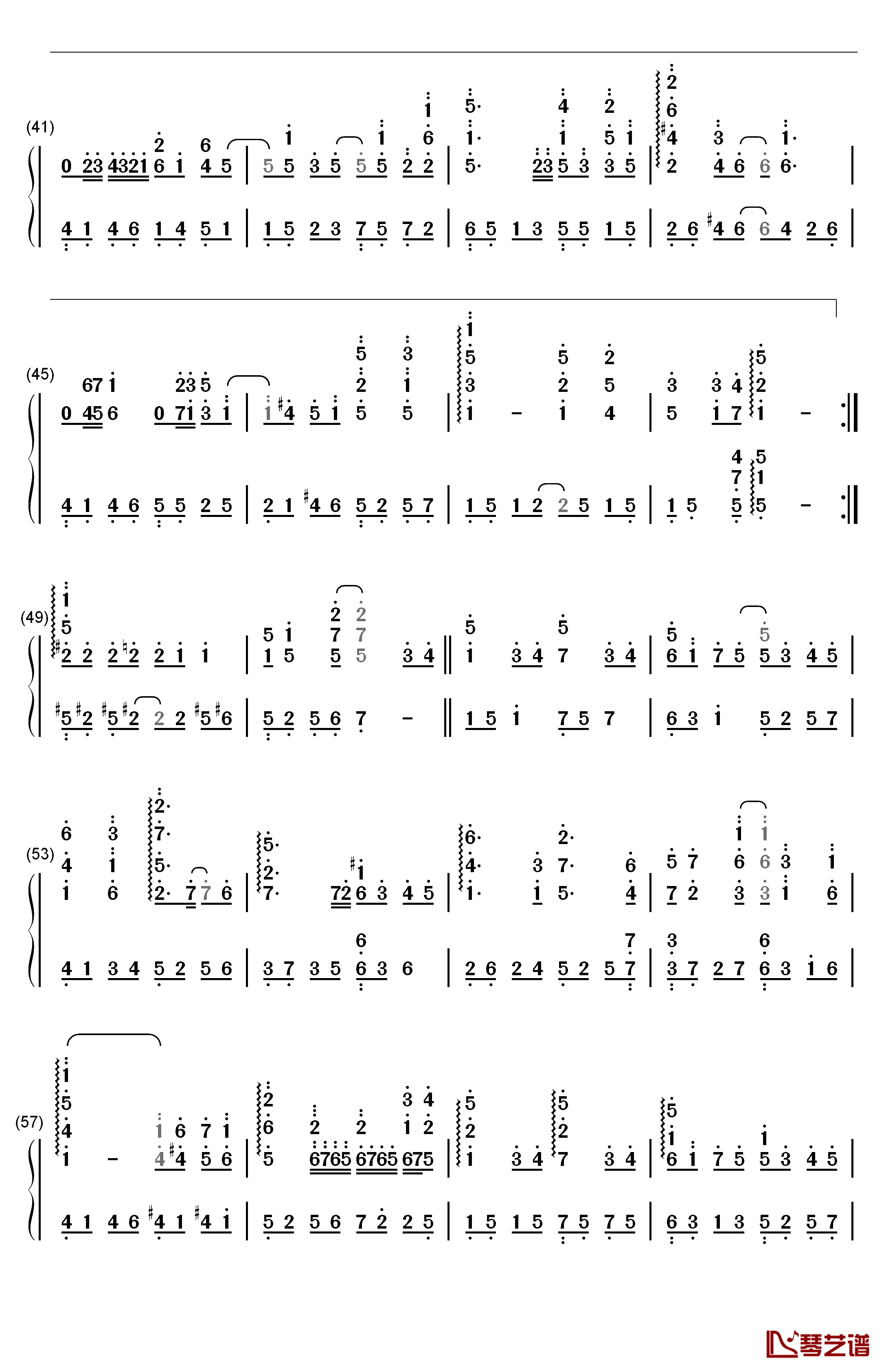 微笑的起点钢琴简谱-数字双手-范玮琪  张韶涵  郭静3