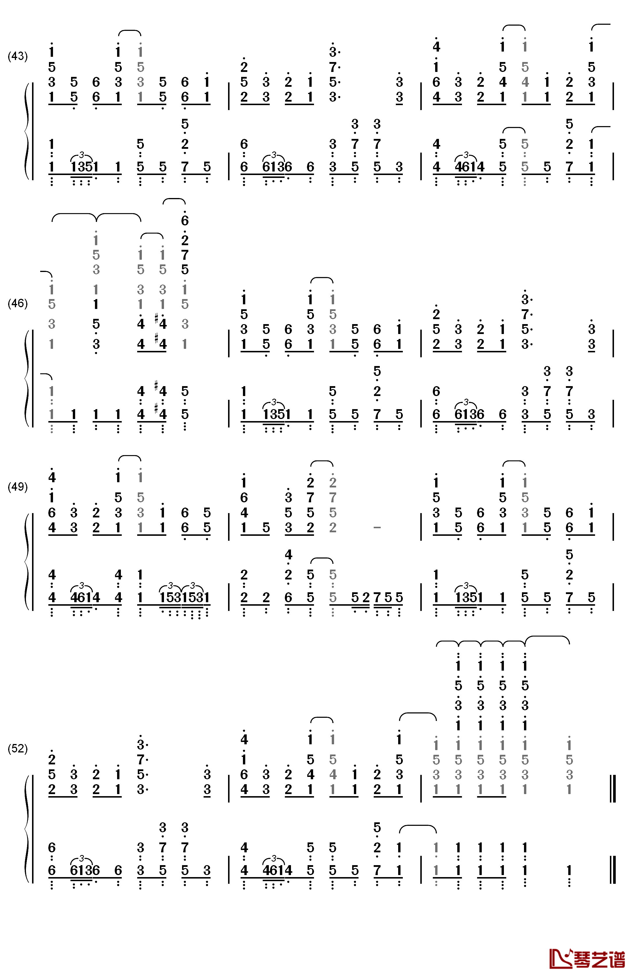 ふ・れ・ん・ど・し・た・い钢琴简谱-数字双手-学园生活部4
