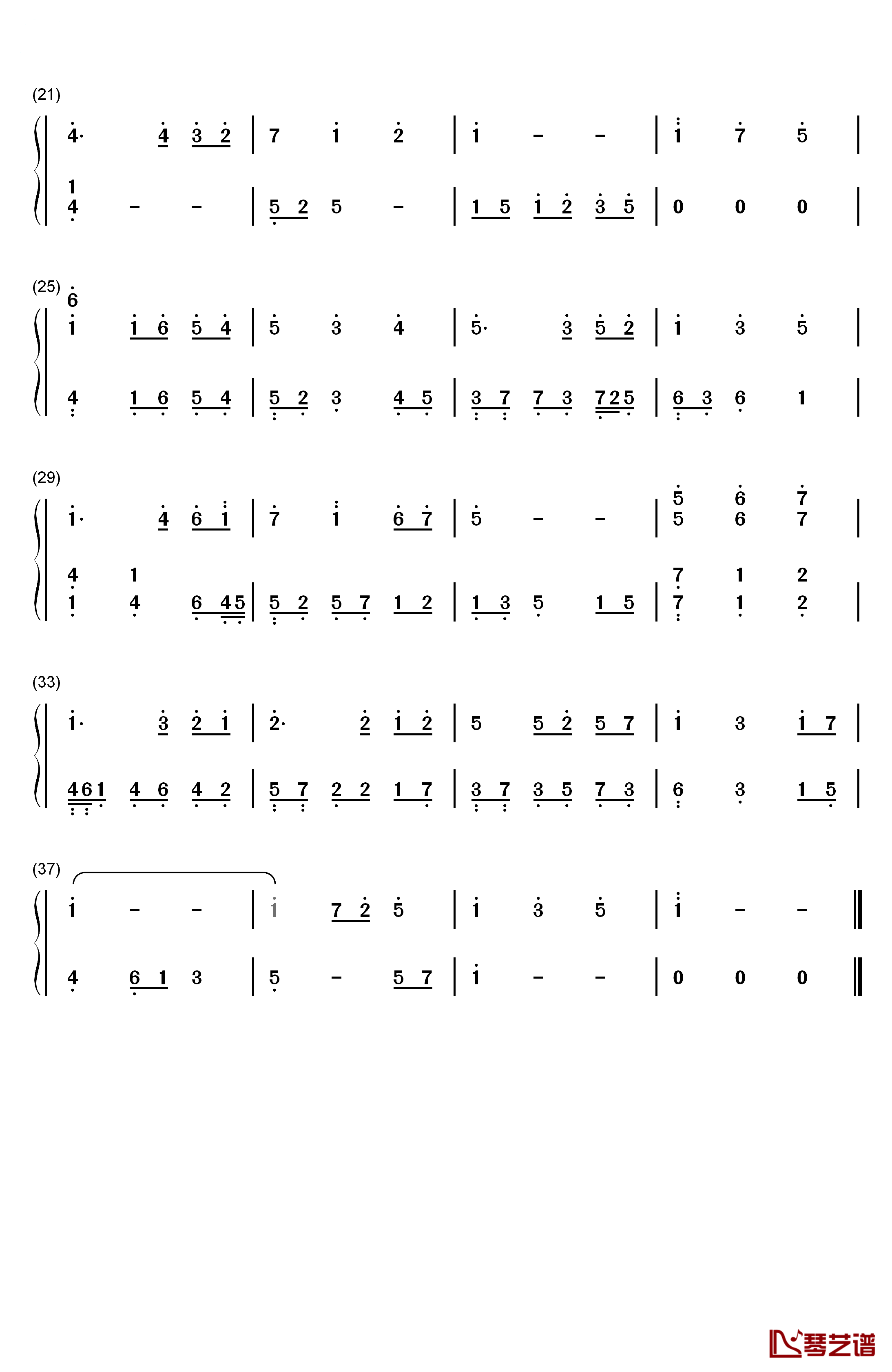 日常钢琴简谱-数字双手-恋与制作人2