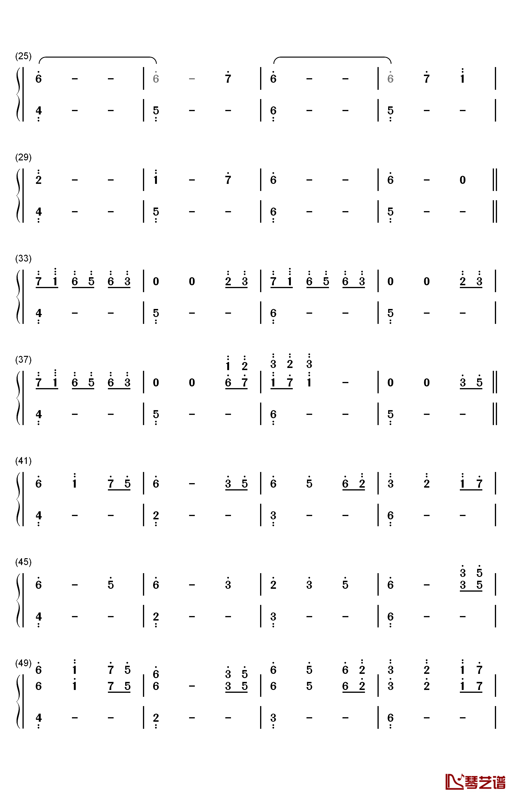 雪野原钢琴简谱-数字双手-CLANNAD2