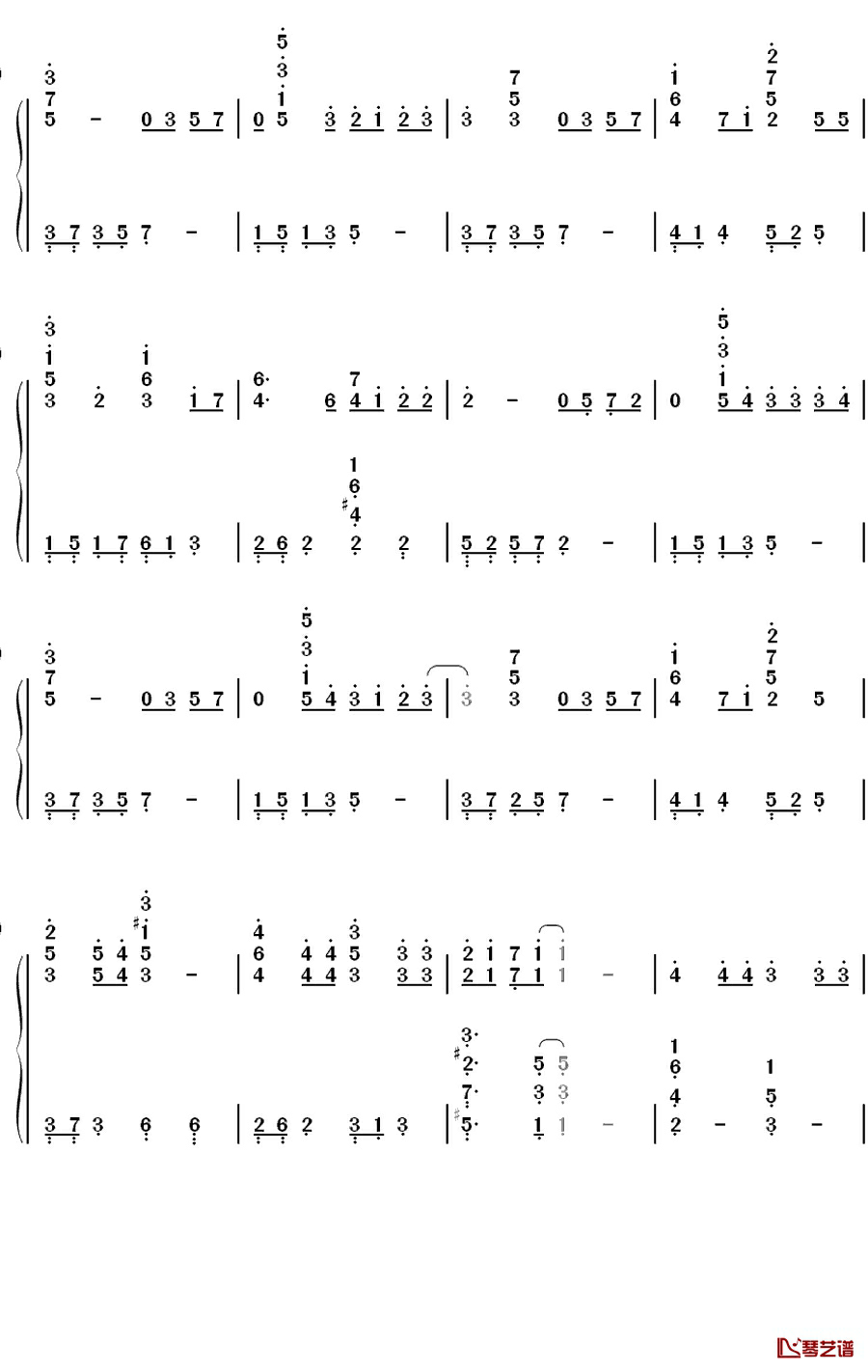 幸せな结末钢琴简谱-数字双手-大滝咏一4