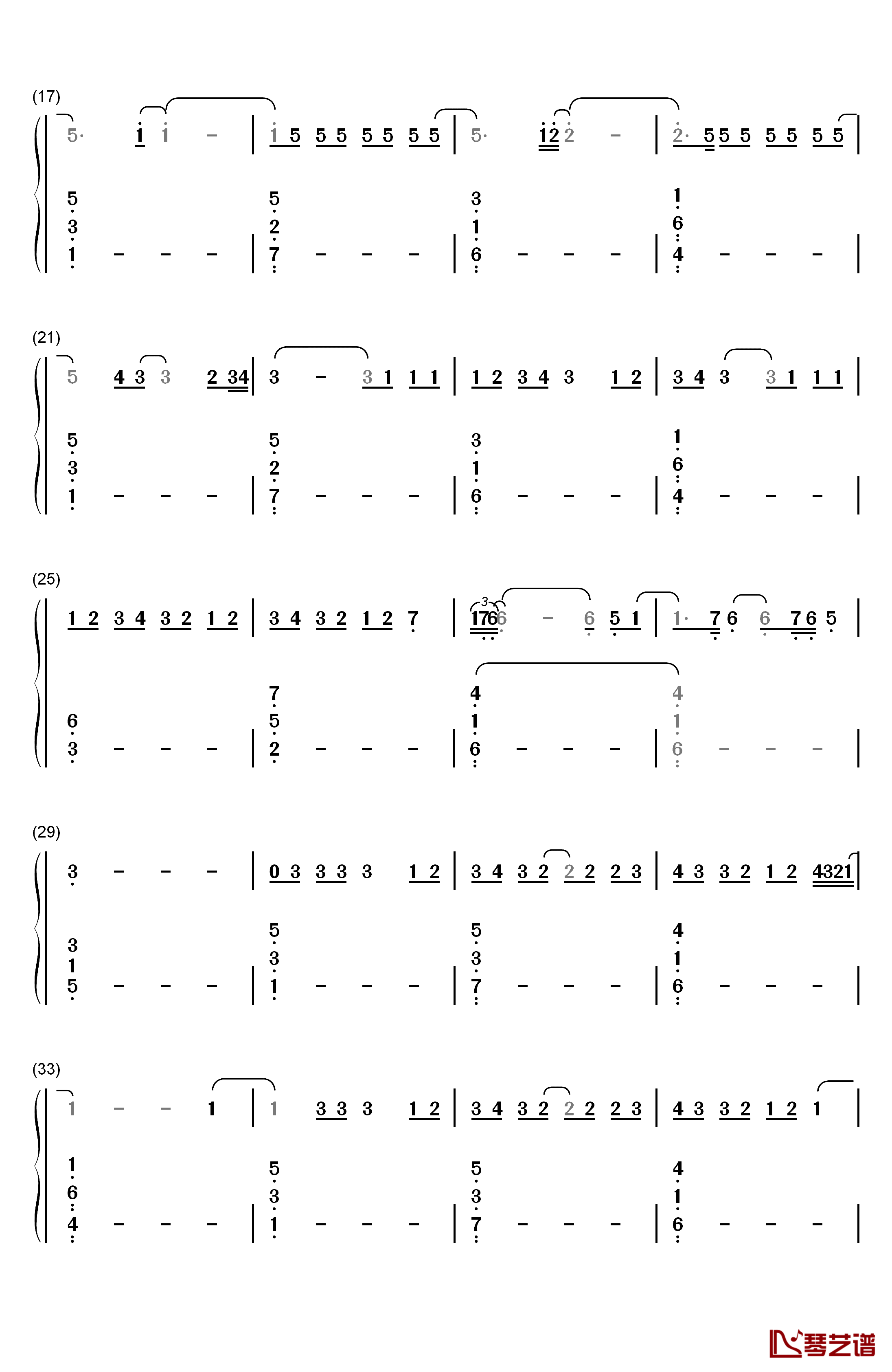 One钢琴简谱-数字双手-Lewis Capaldi2