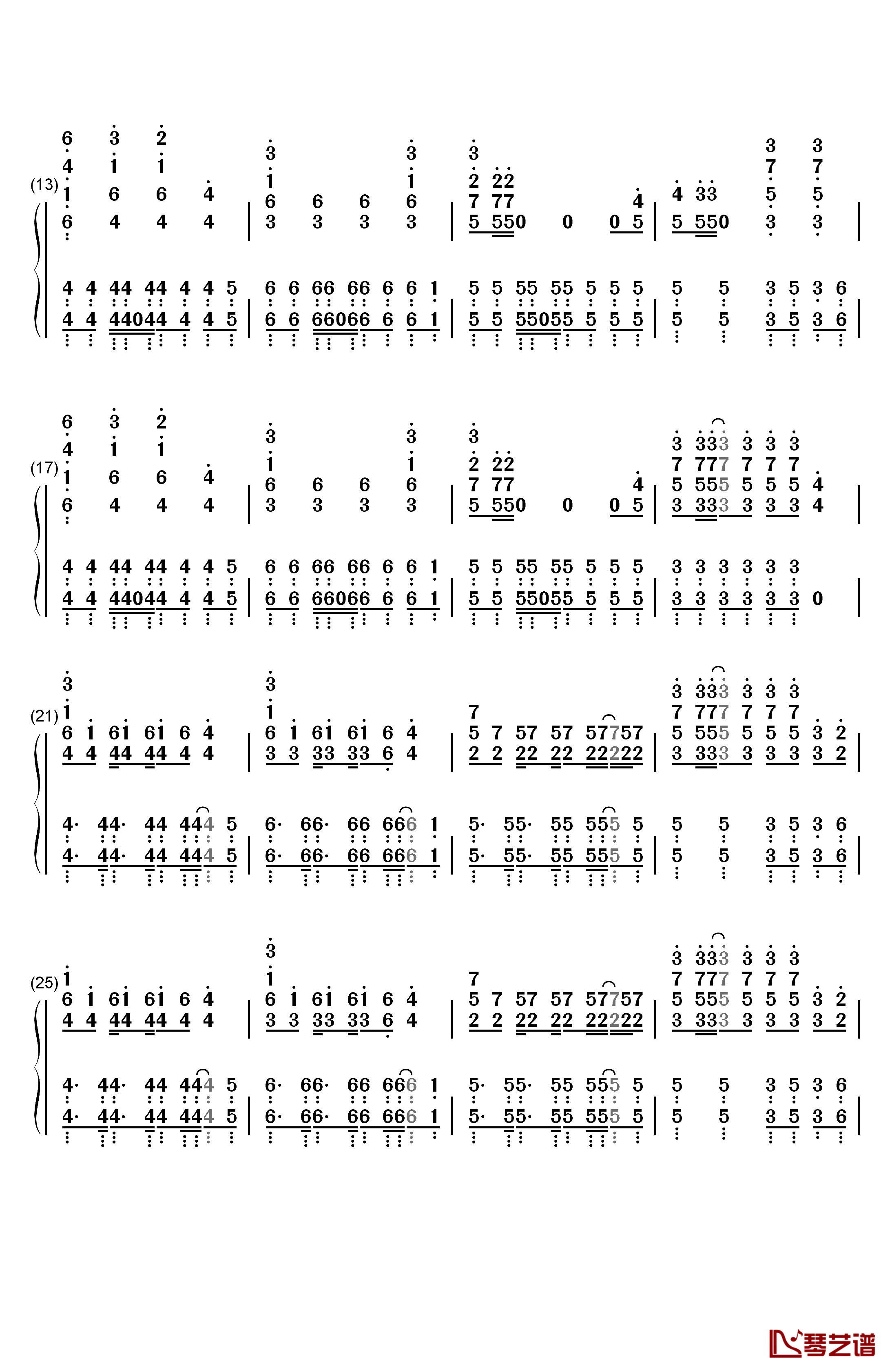 Diamonds钢琴简谱-数字双手-Rihanna2