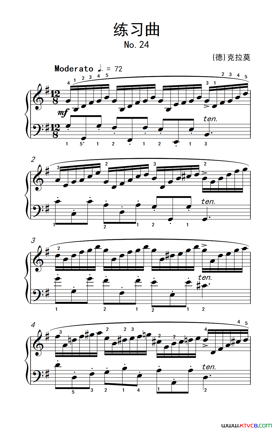 第七级1.练习曲中央音乐学院钢琴业余考级教程7-9级第七级1.练习曲中央音乐学院 钢琴业余考级教程 7-9级简谱1