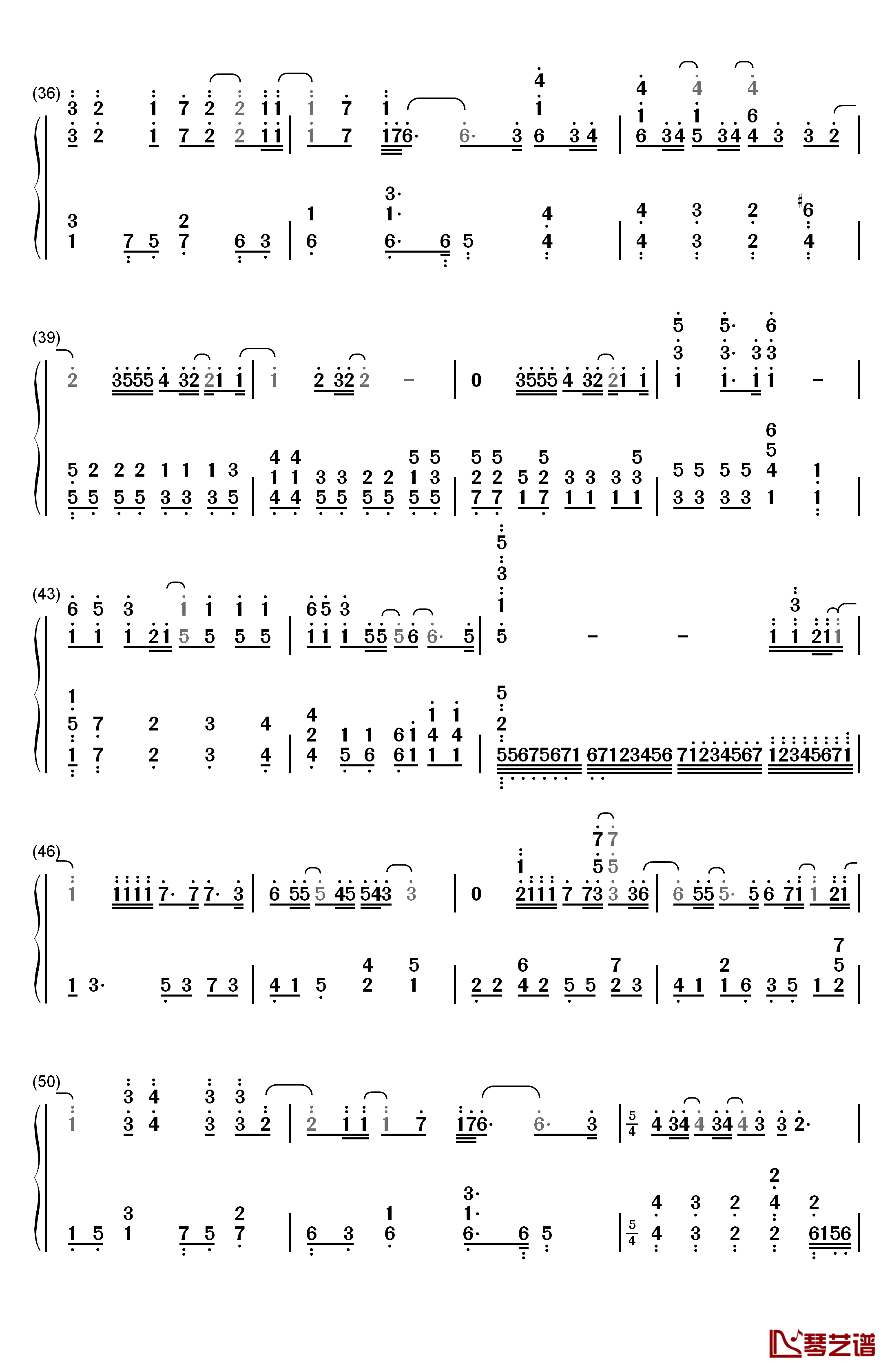 There You'll Be钢琴简谱-数字双手-Faith Hill  费丝希尔3