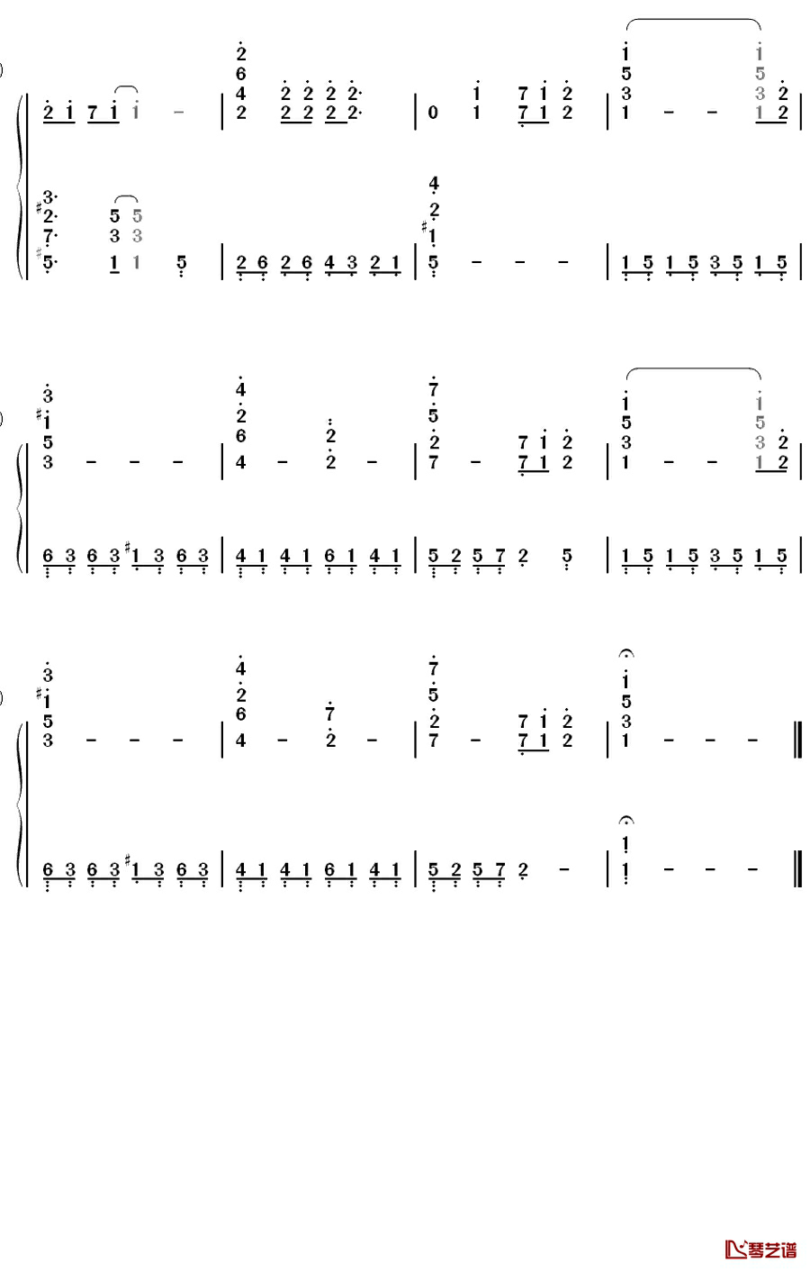 幸せな结末钢琴简谱-数字双手-大滝咏一5
