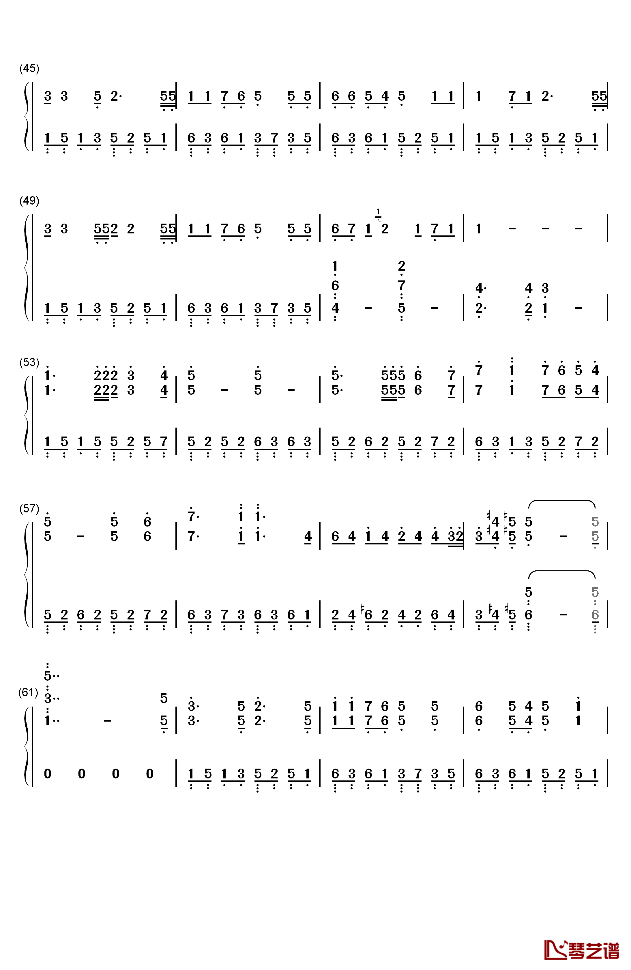 心を开いて钢琴简谱-数字双手-ZARD3