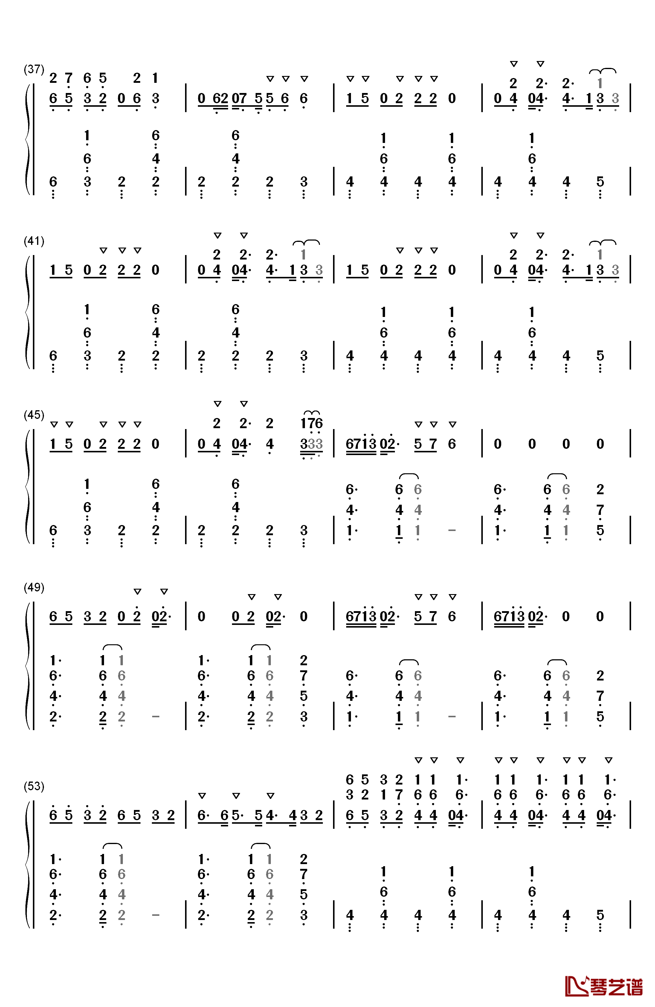 365钢琴简谱-数字双手-Zedd Katy Perry3
