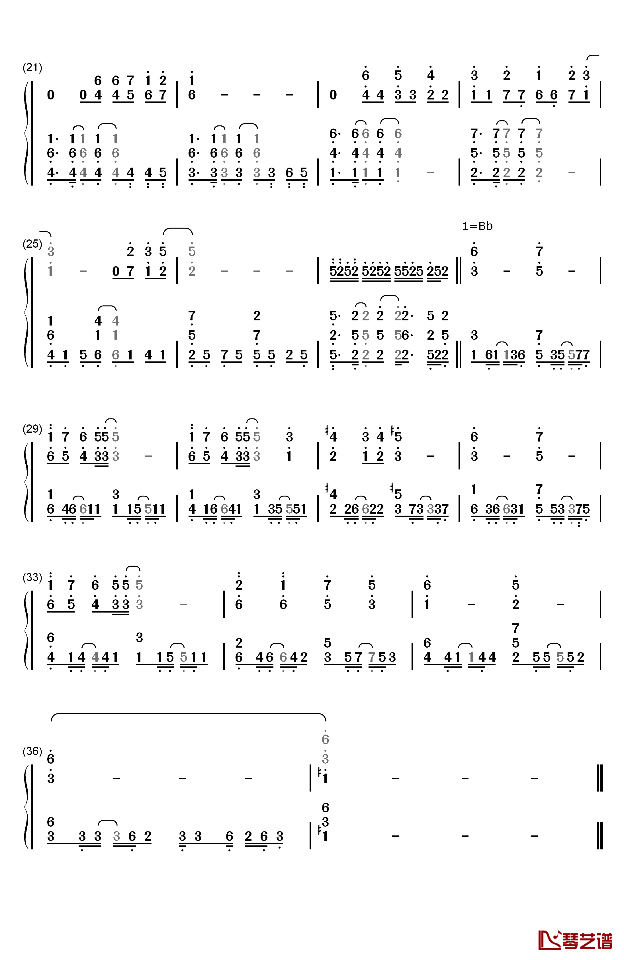 I'm here钢琴简谱-数字双手-田口宏子2