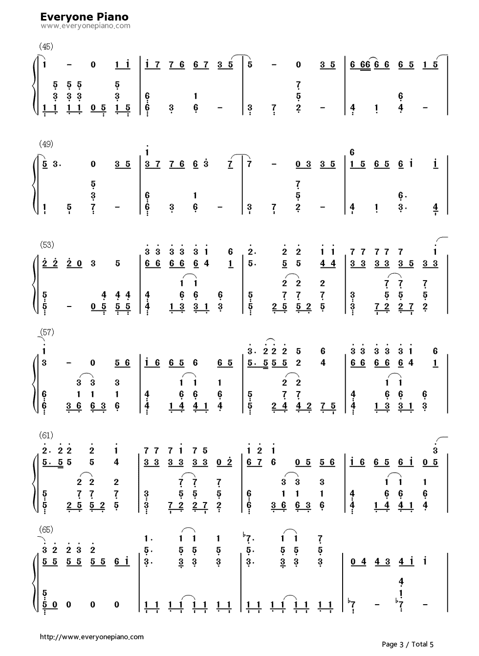 没有什么不同钢琴简谱-数字双手-曲婉婷3