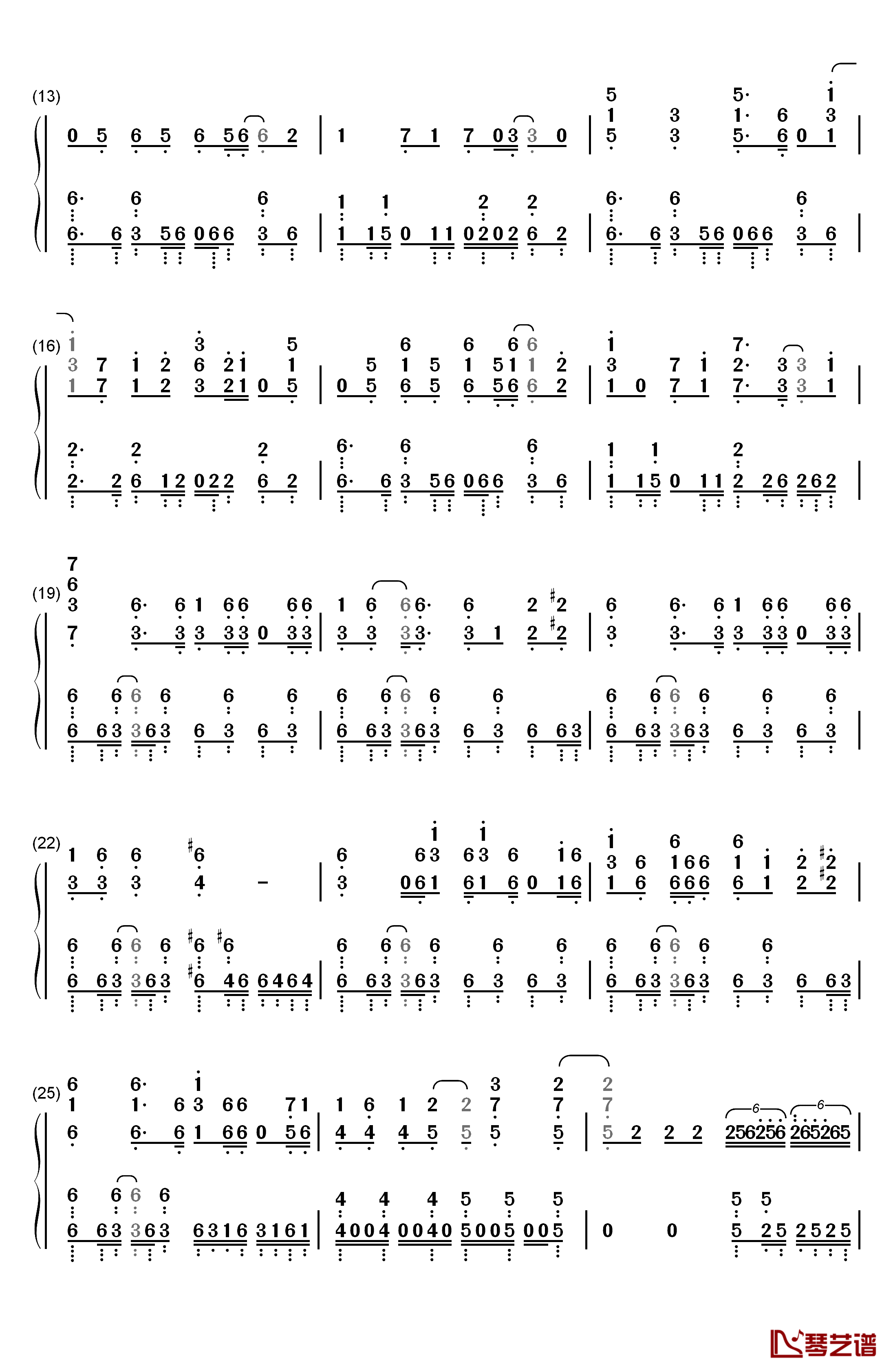 KODO钢琴简谱-数字双手-nonoc2