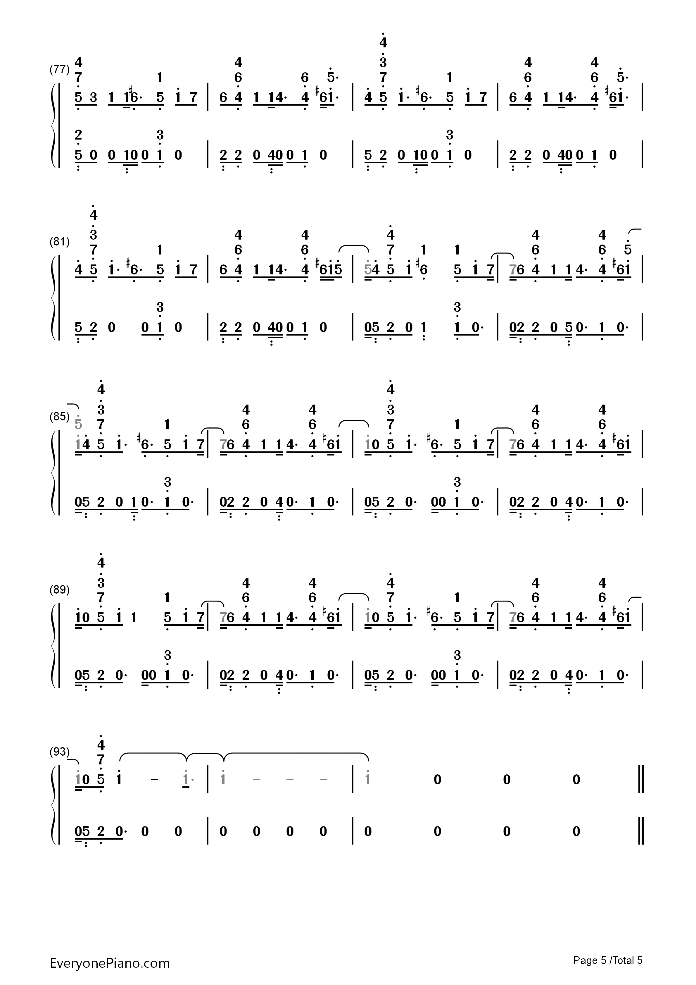 Bibia Be Ye Ye钢琴简谱-Ed Sheeran演唱5